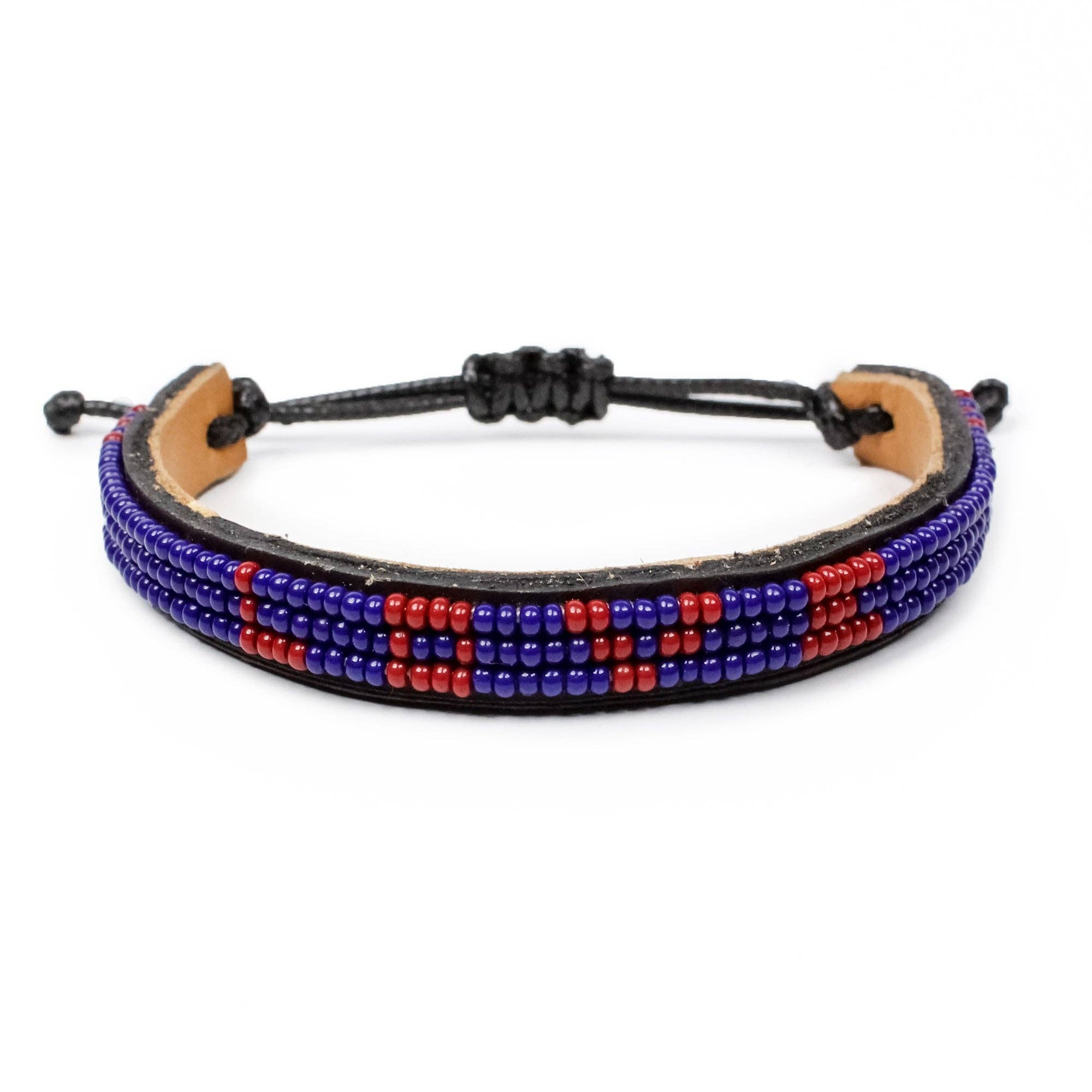 Fair-trade Skinny Love Bracelet | Navy + Crimson