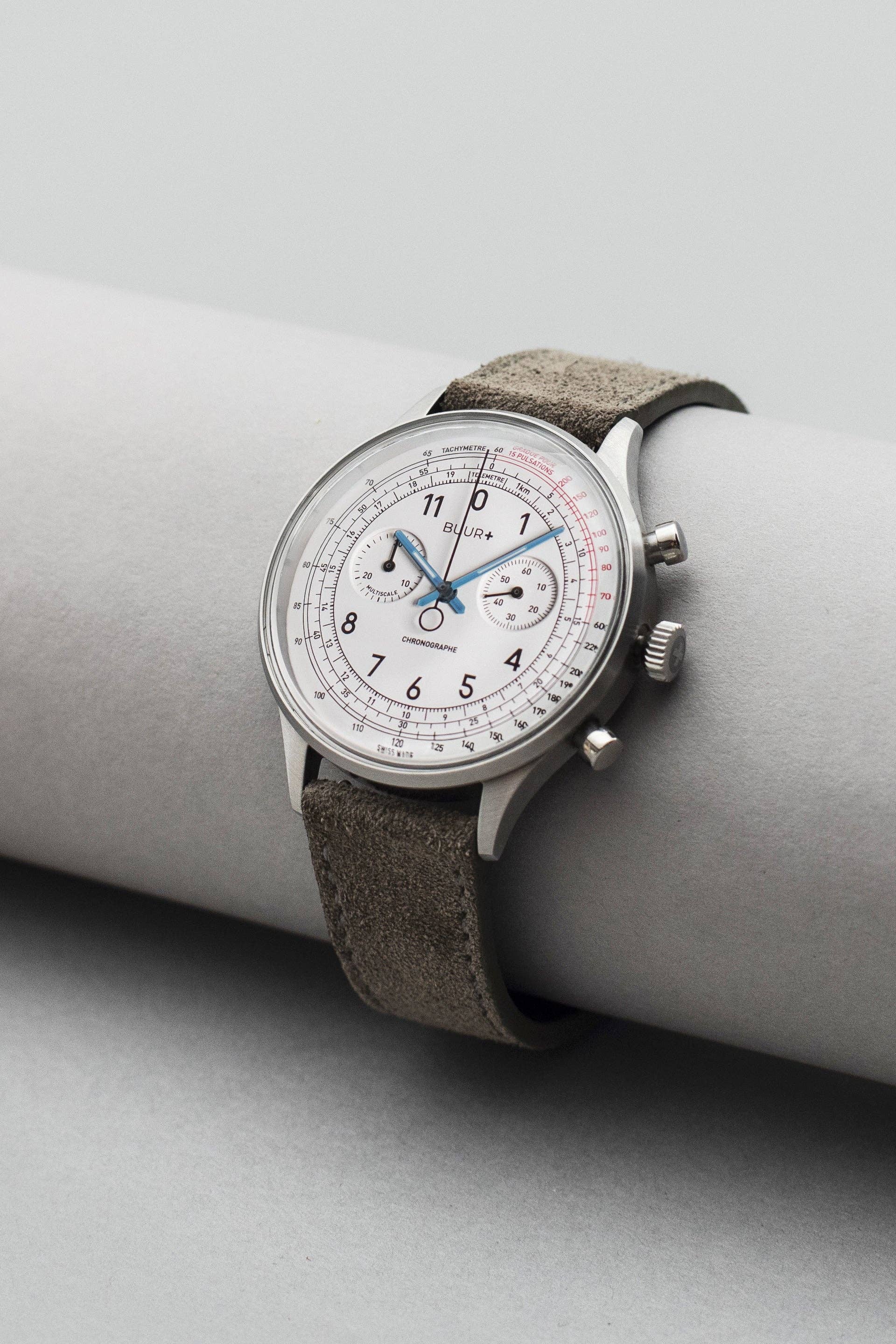 White Multiscale Chronograph Watch