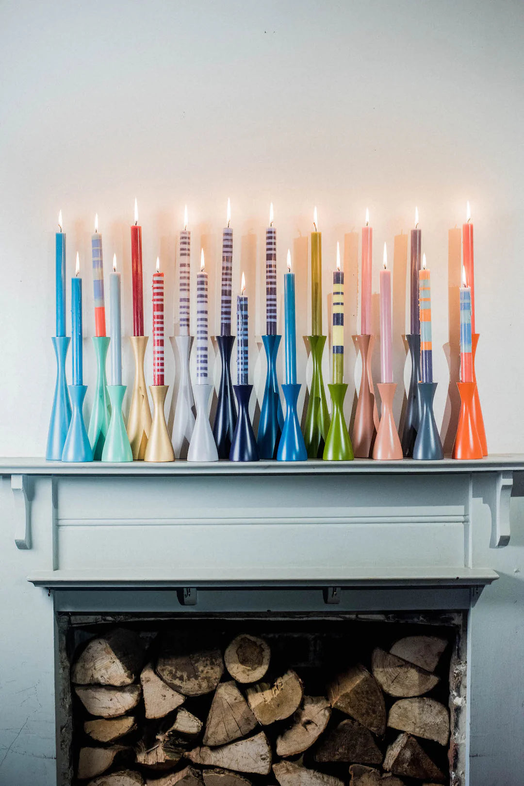 Striped Taper Candles