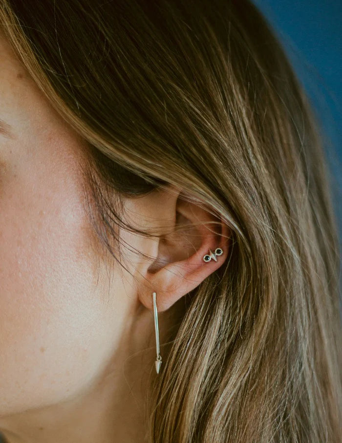 Atlas Black Spinel Earrings