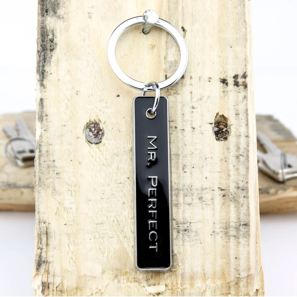 Mr. Perfect Enamel Keychain