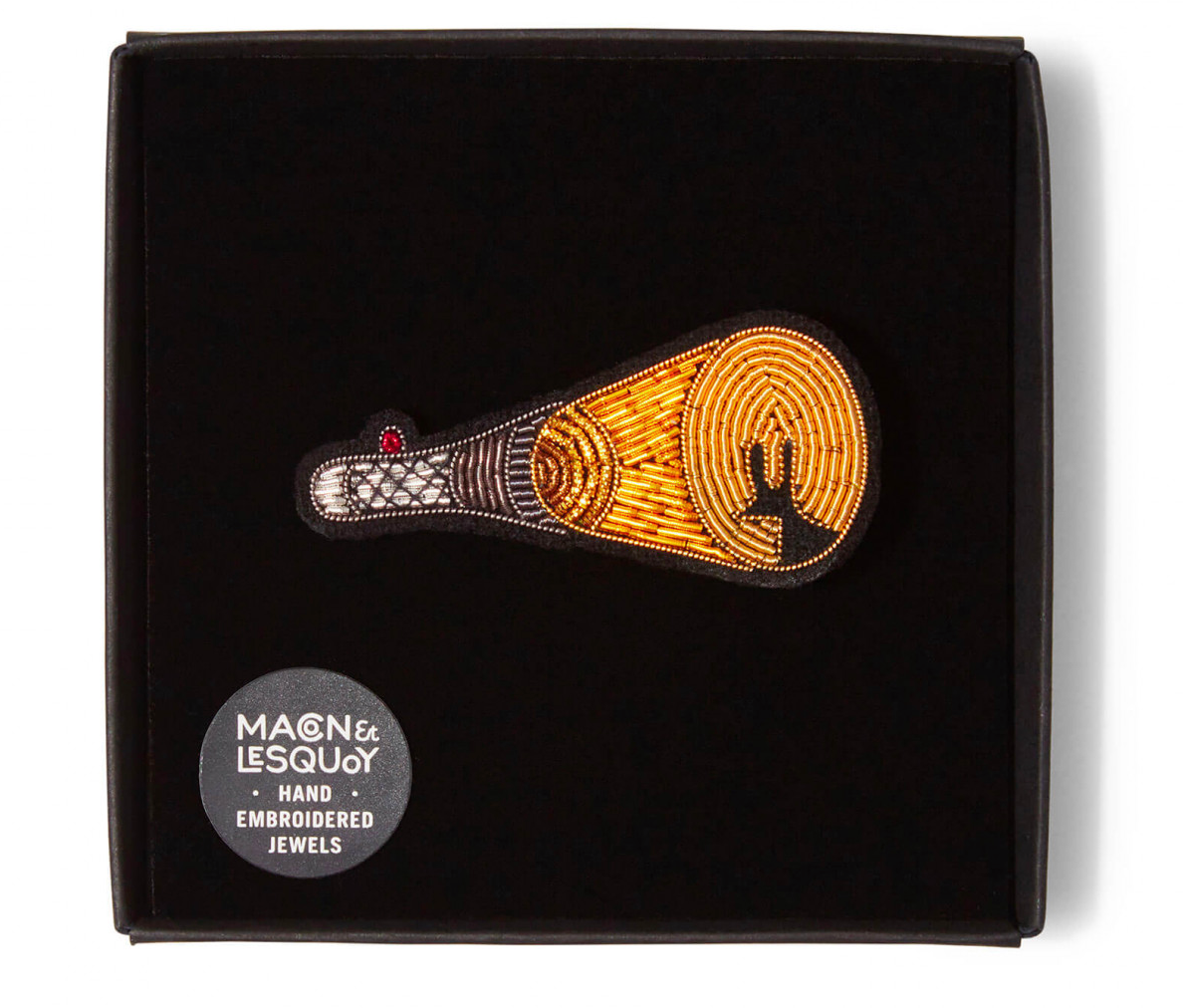 Flashlight Embroidered Pin