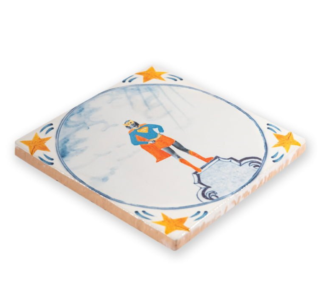 Super Woman Delft Tile