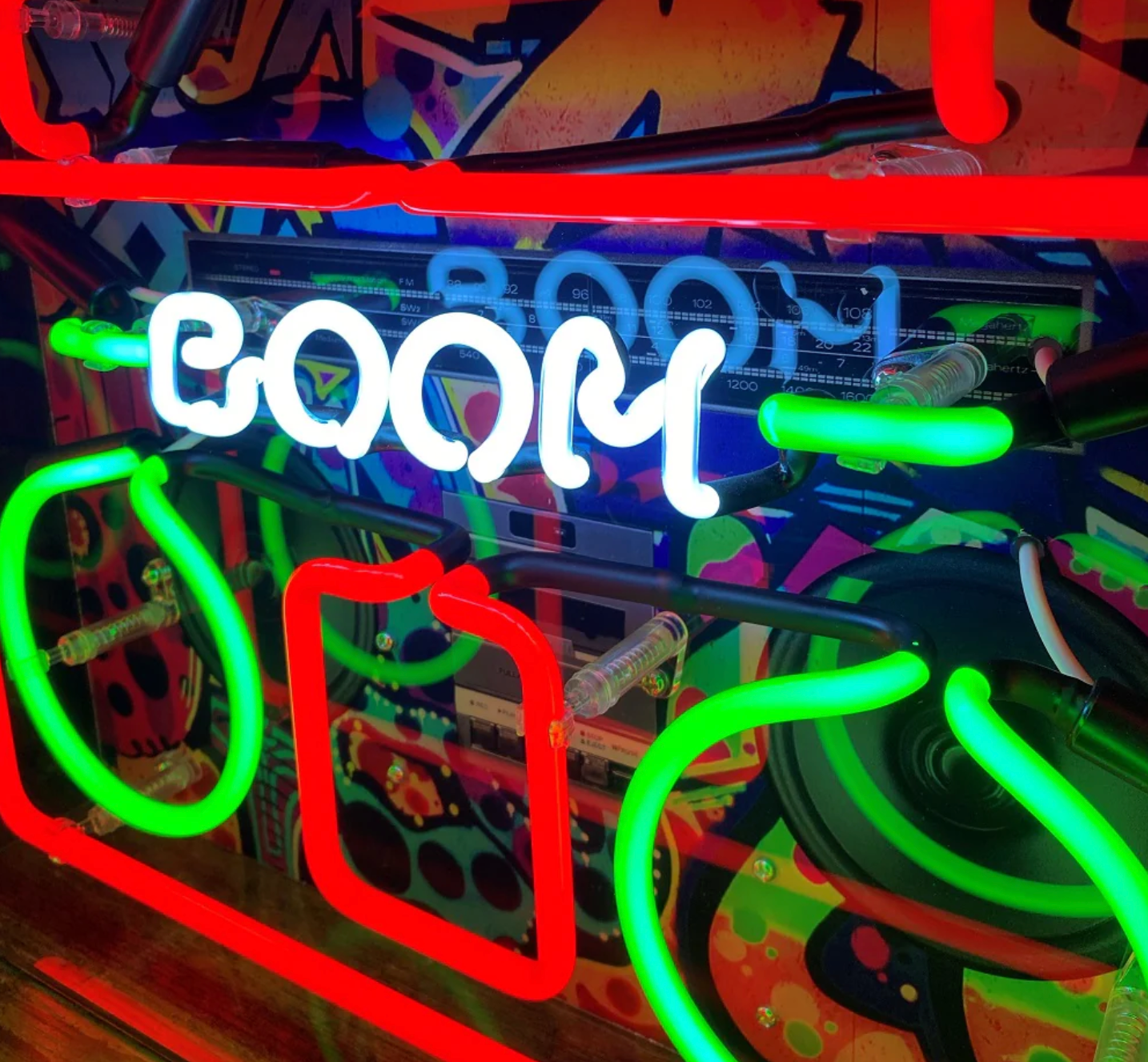 Boom Box Neon Light