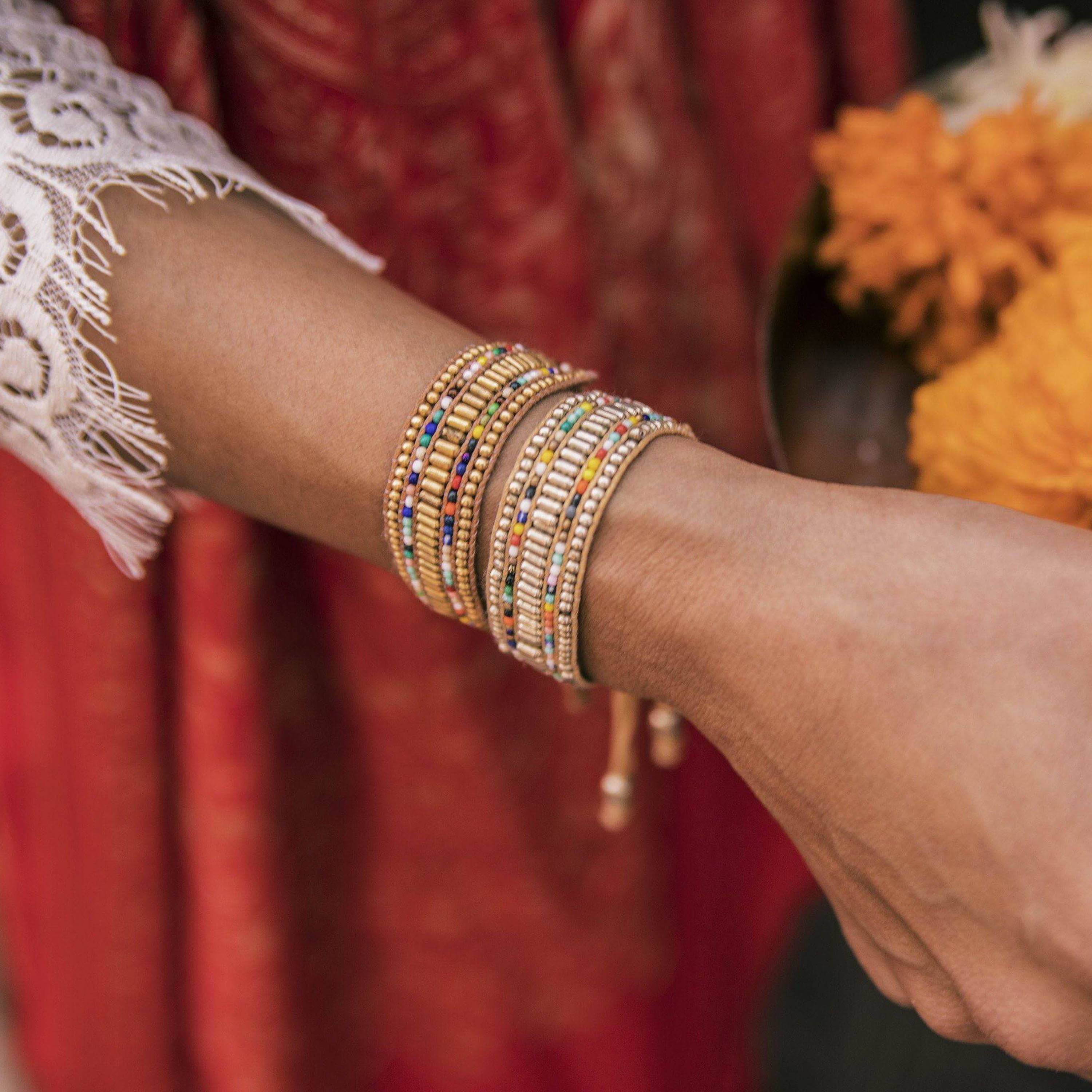 Fair-trade Darjeeling Beaded Bracelet | Silver