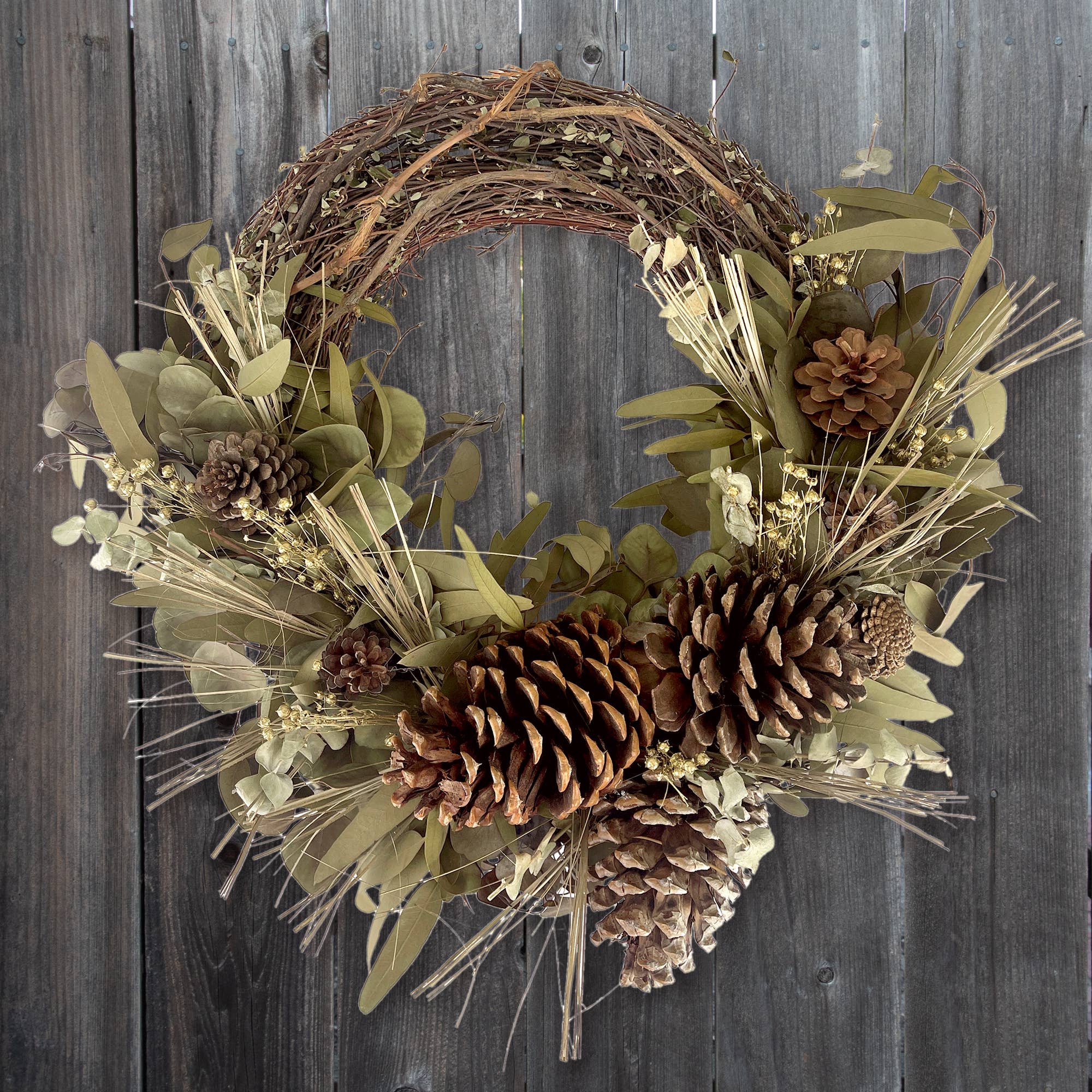 Woodland Pinecone Half Wreath