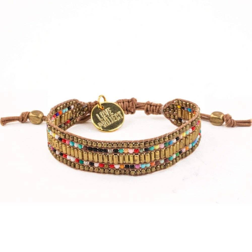 Fair-trade Darjeeling Beaded Bracelet | Gold