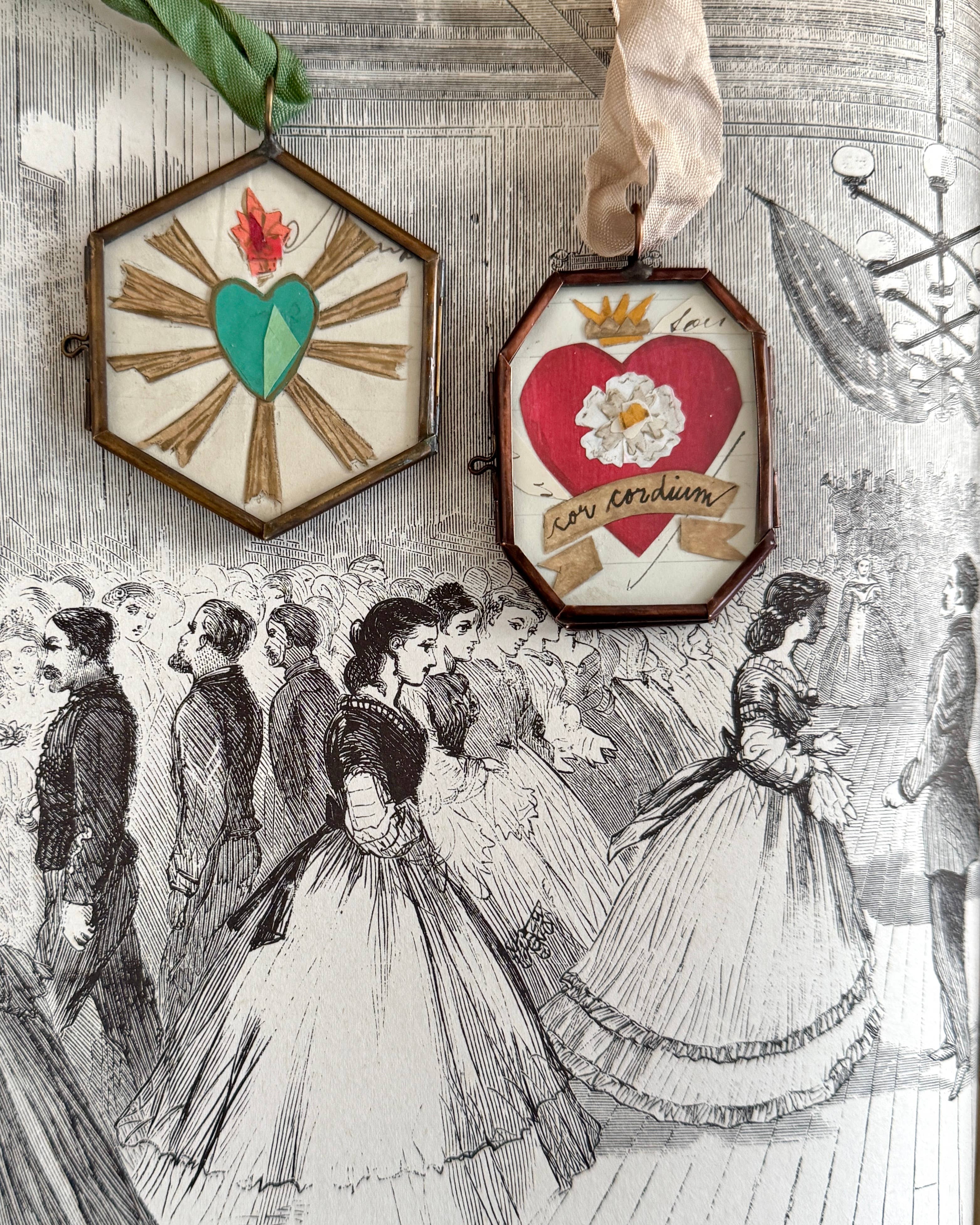 Cor Cordium ~ Handmade Art Locket Ornament