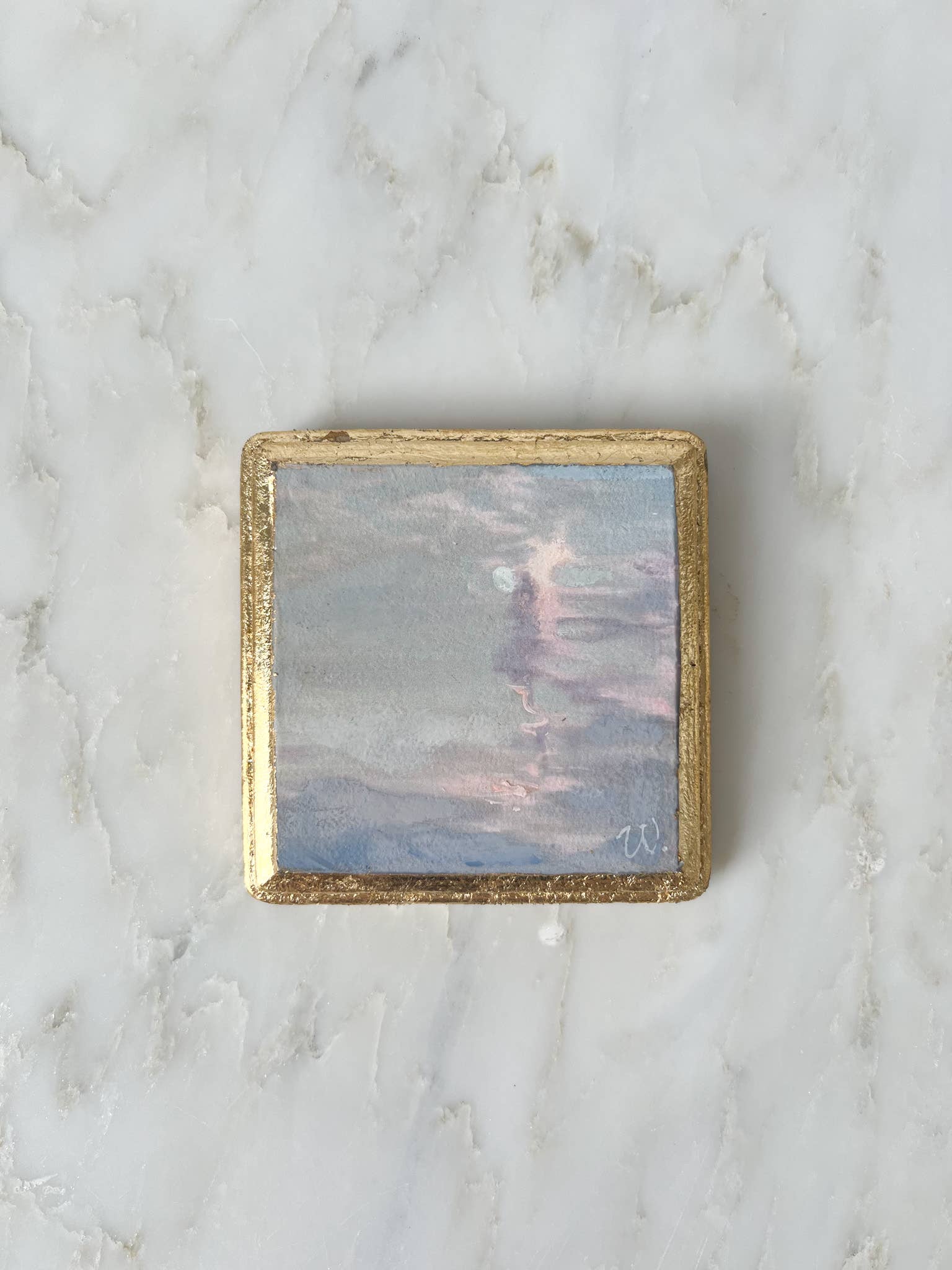 Moonrise Miniature Landscape Oil Painting