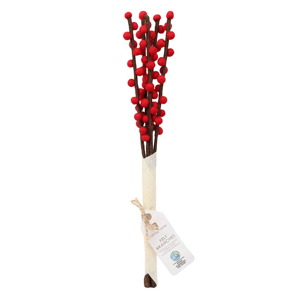 Red Felt Branches Decorations | 5 Pack | Christmas Decor |