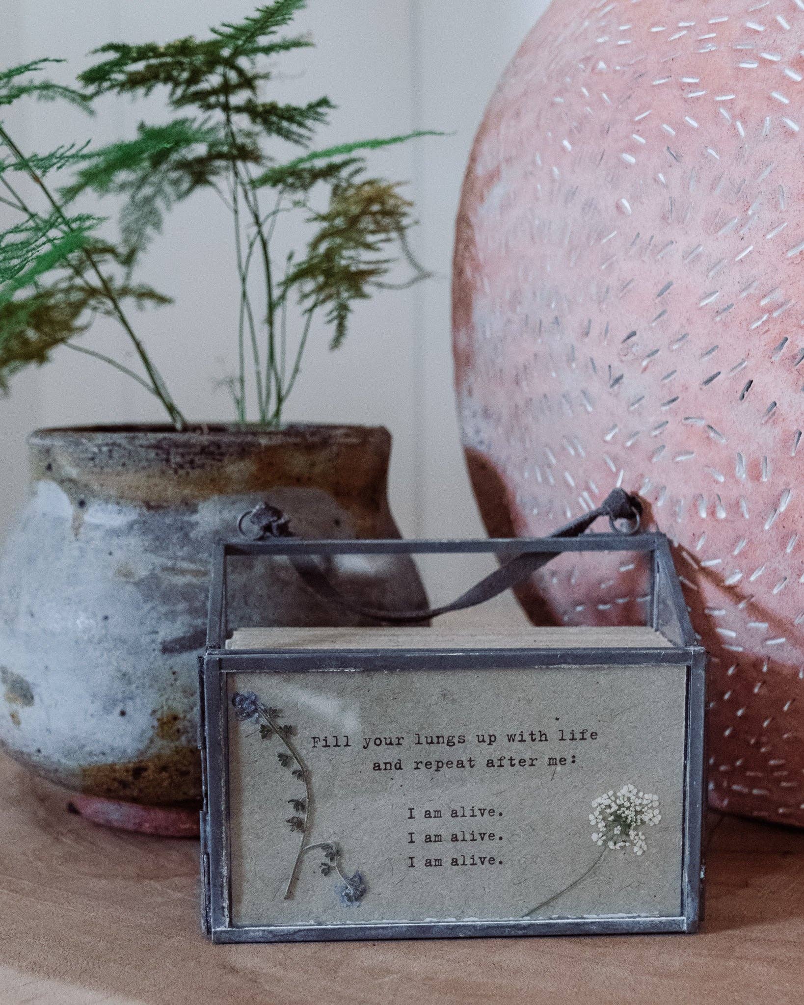 Zinc Frame Horizontal Holder for 50 Gathered Thoughts