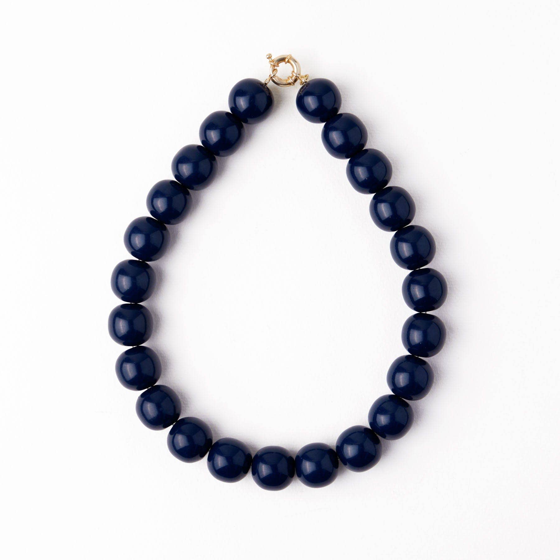 Iris Large Resin Bead Necklace Navy
