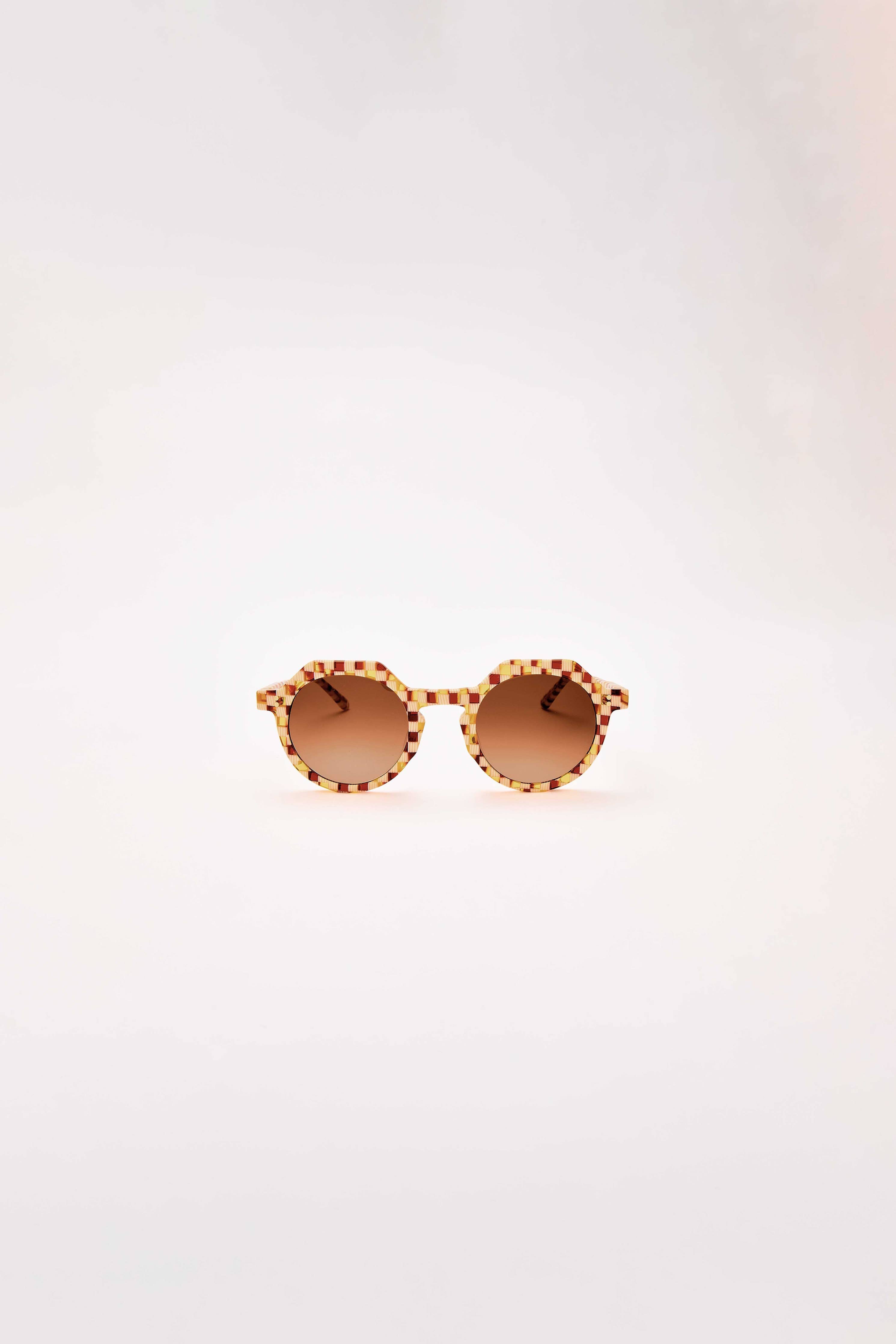SARDINE - Georgie - Toasted Moxie Checkered Sunglasses