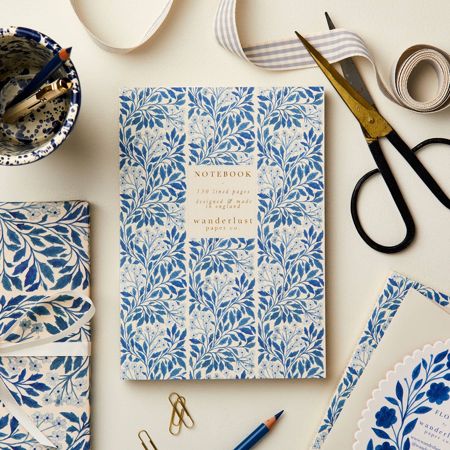 Blue Flora Notebook