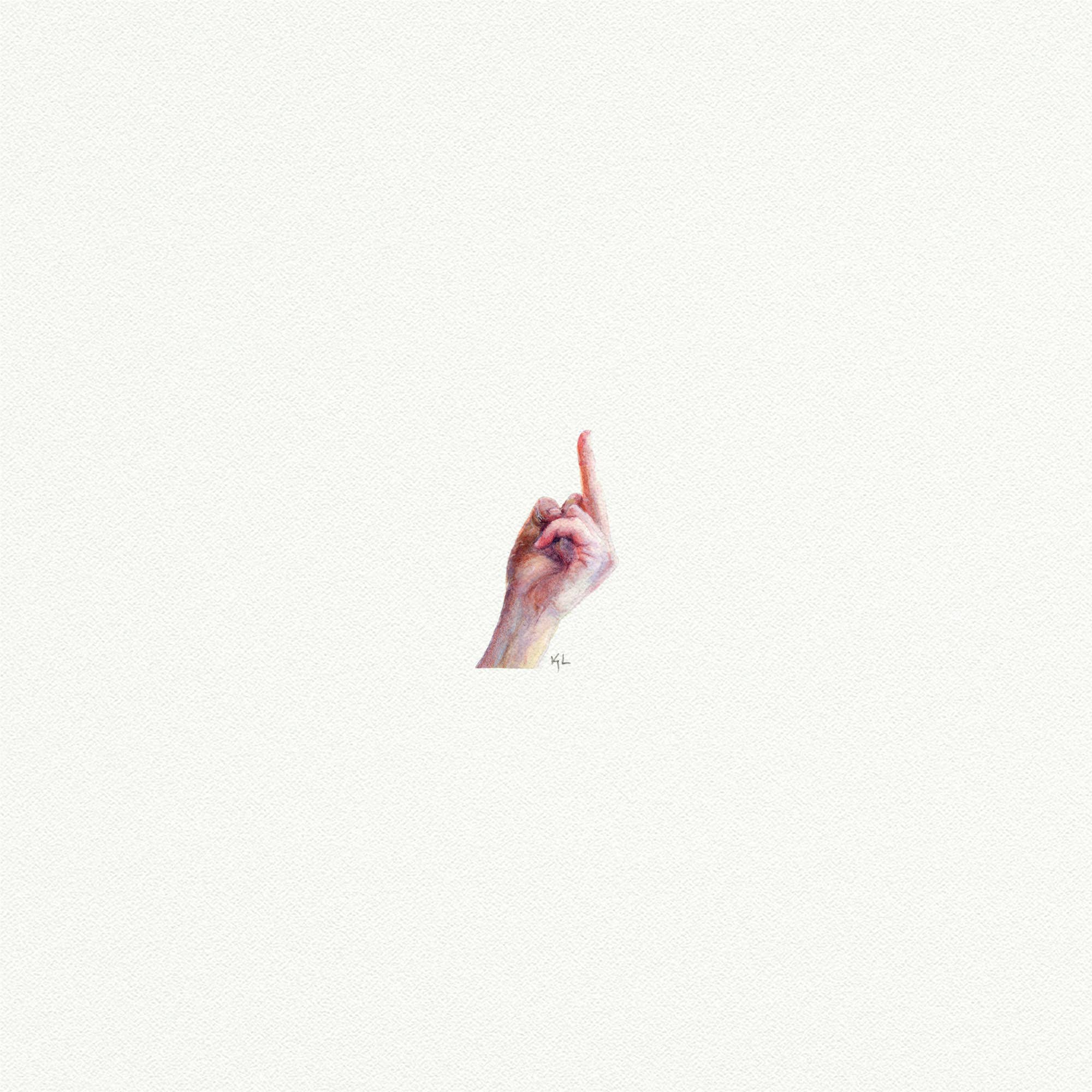 Middle Finger Miniature Watercolor Painting - Art Print