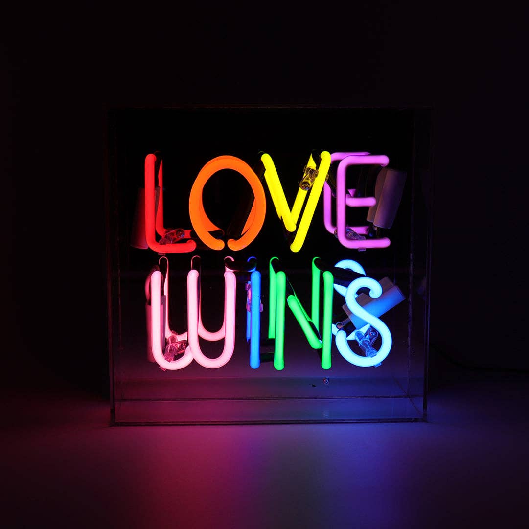 Love Wins Glass Neon Sign