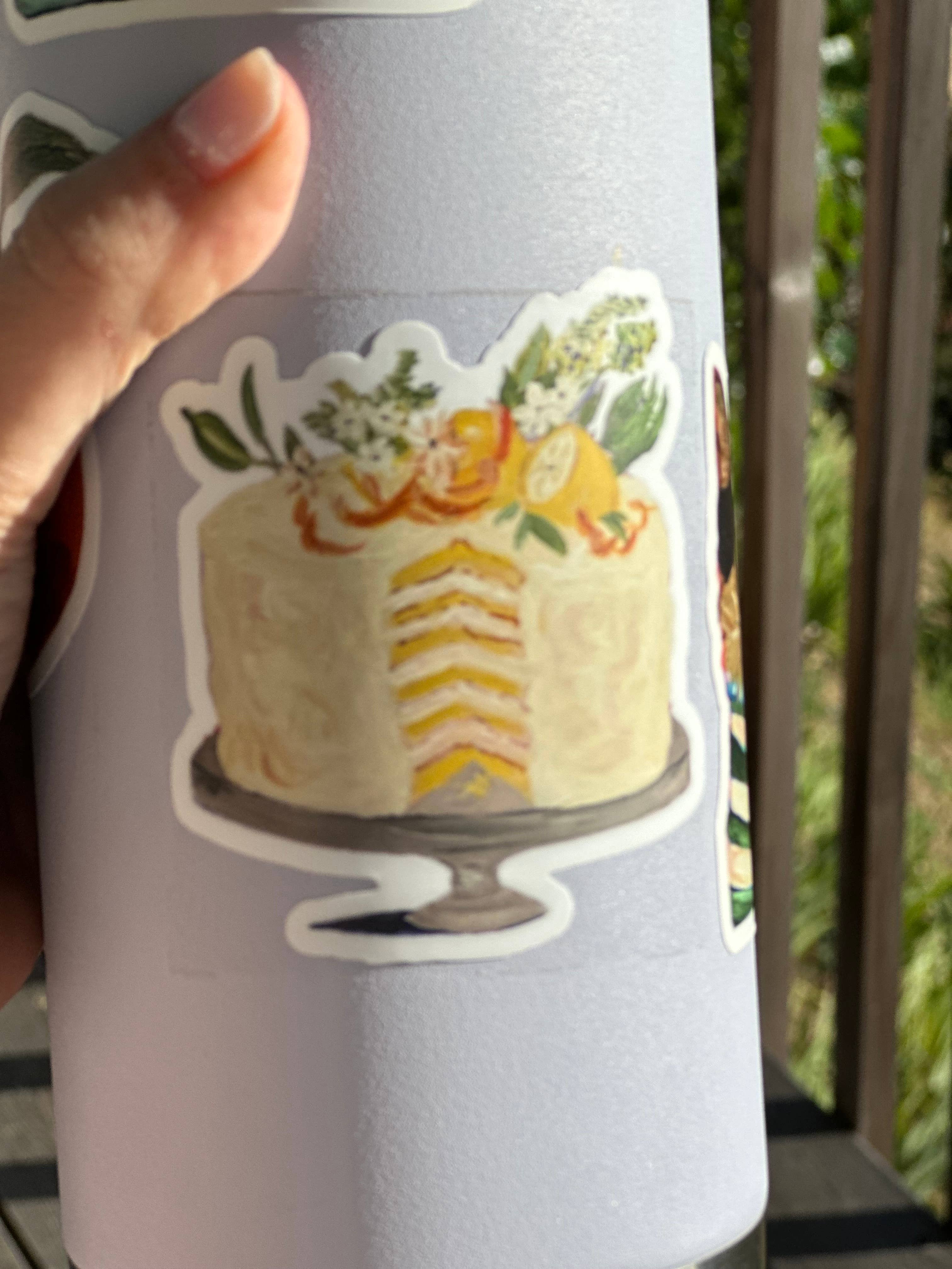 Fancy Lemon Cake 3" Die Cut Sticker