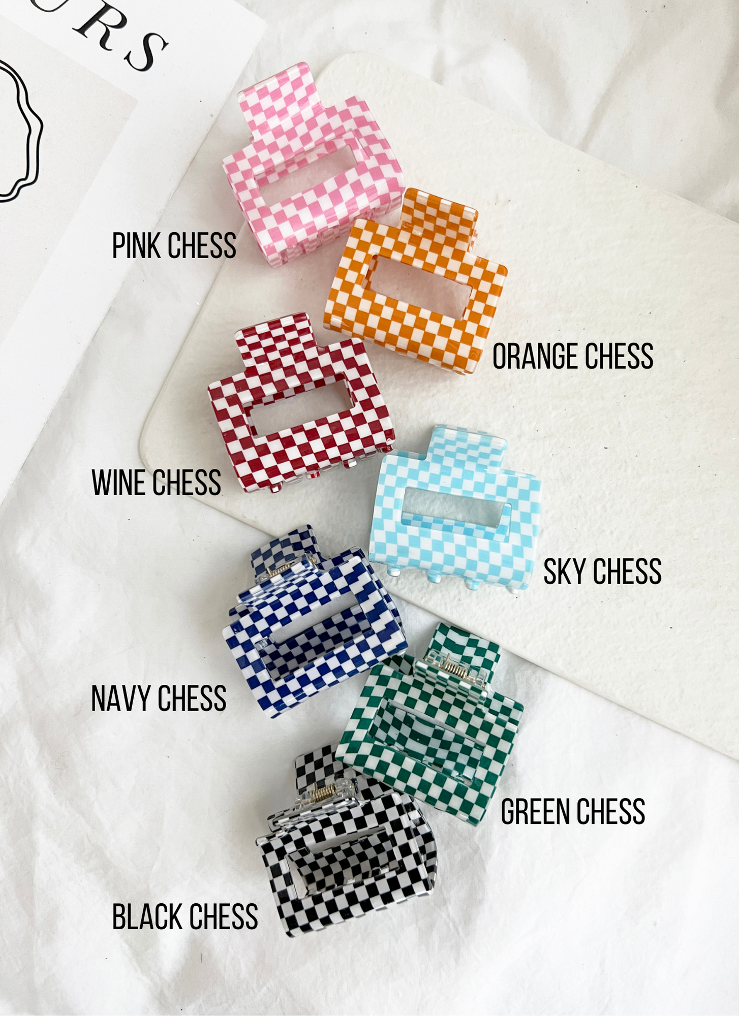 Chess Checkered Hair Claws