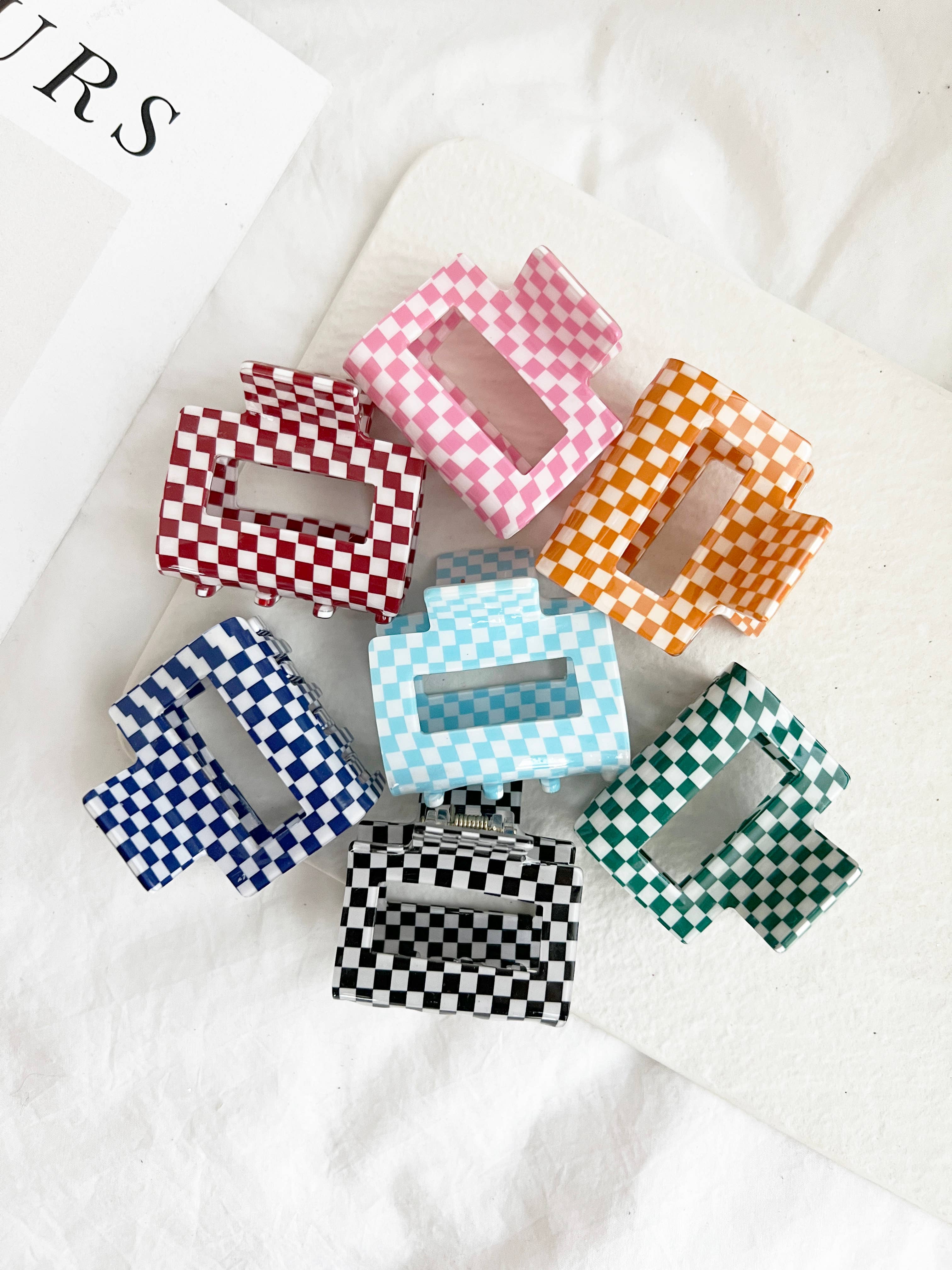 Chess Checkered Hair Claws