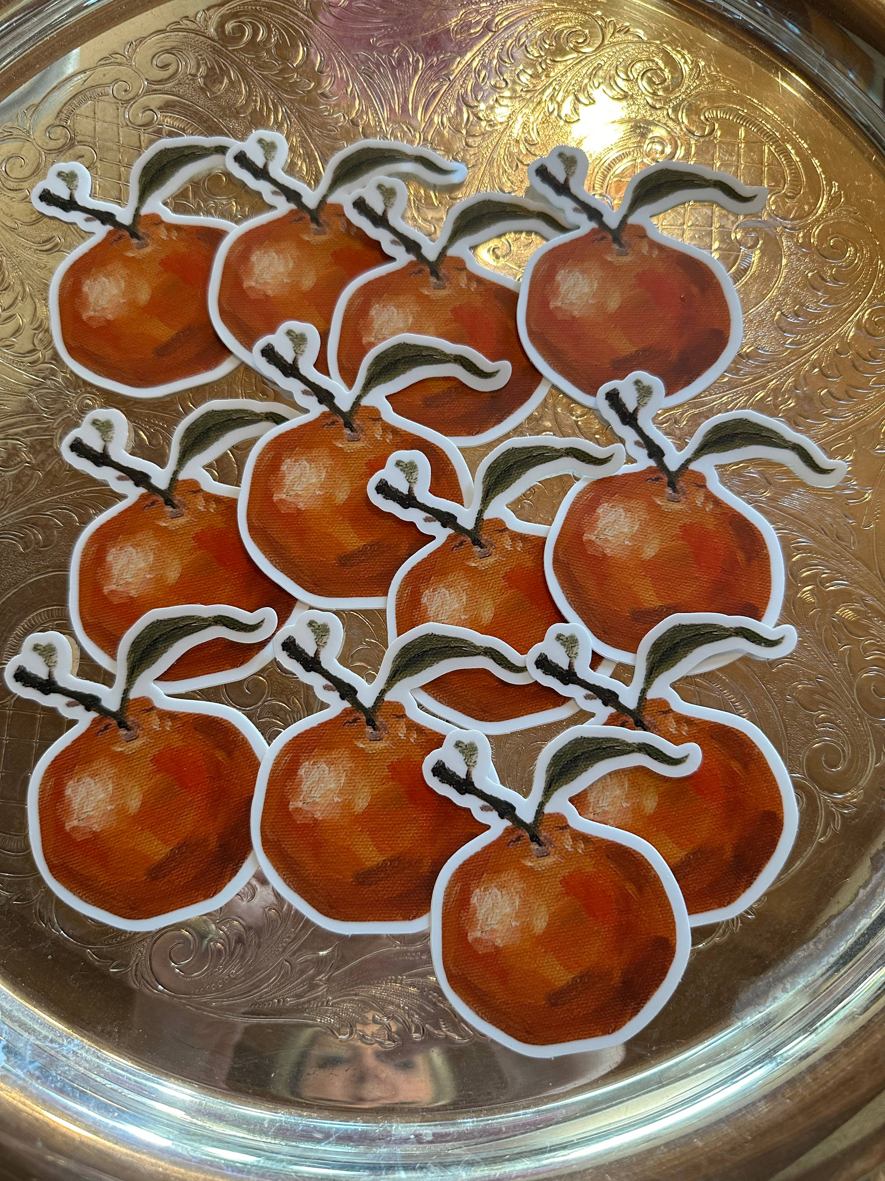 Mandarin Orange 3" Die Cut Sticker