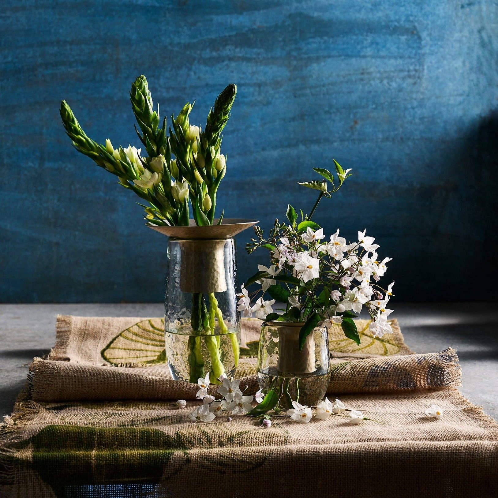Bloom Glass Vase with Metal Insert