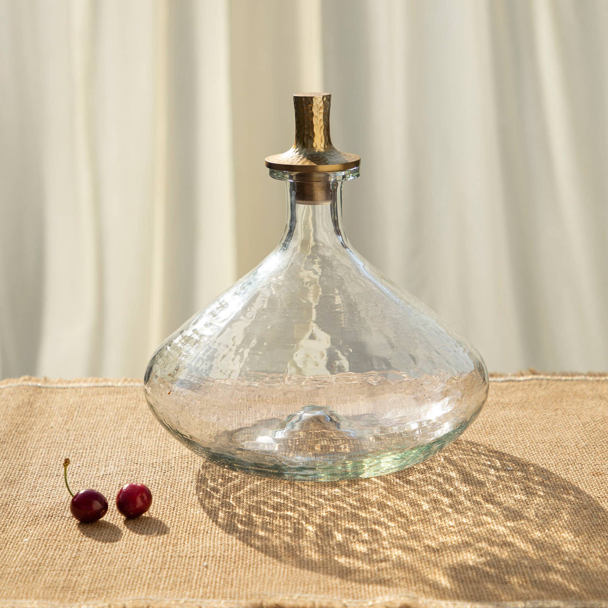 Pebbled Glass Decanter