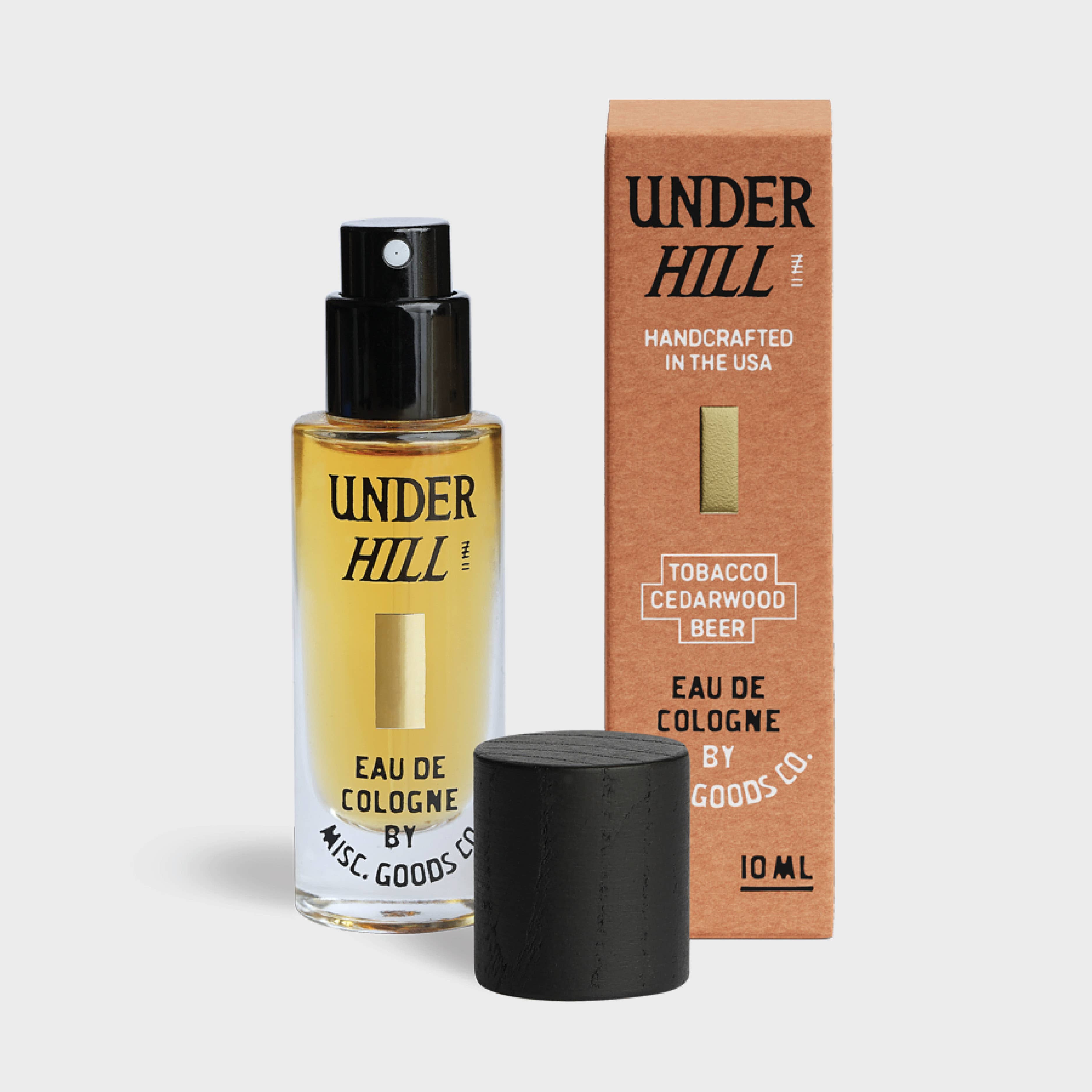 Underhill Eau de Cologne – Tobacco, Cedar & Ale | Travel Size, 10ml