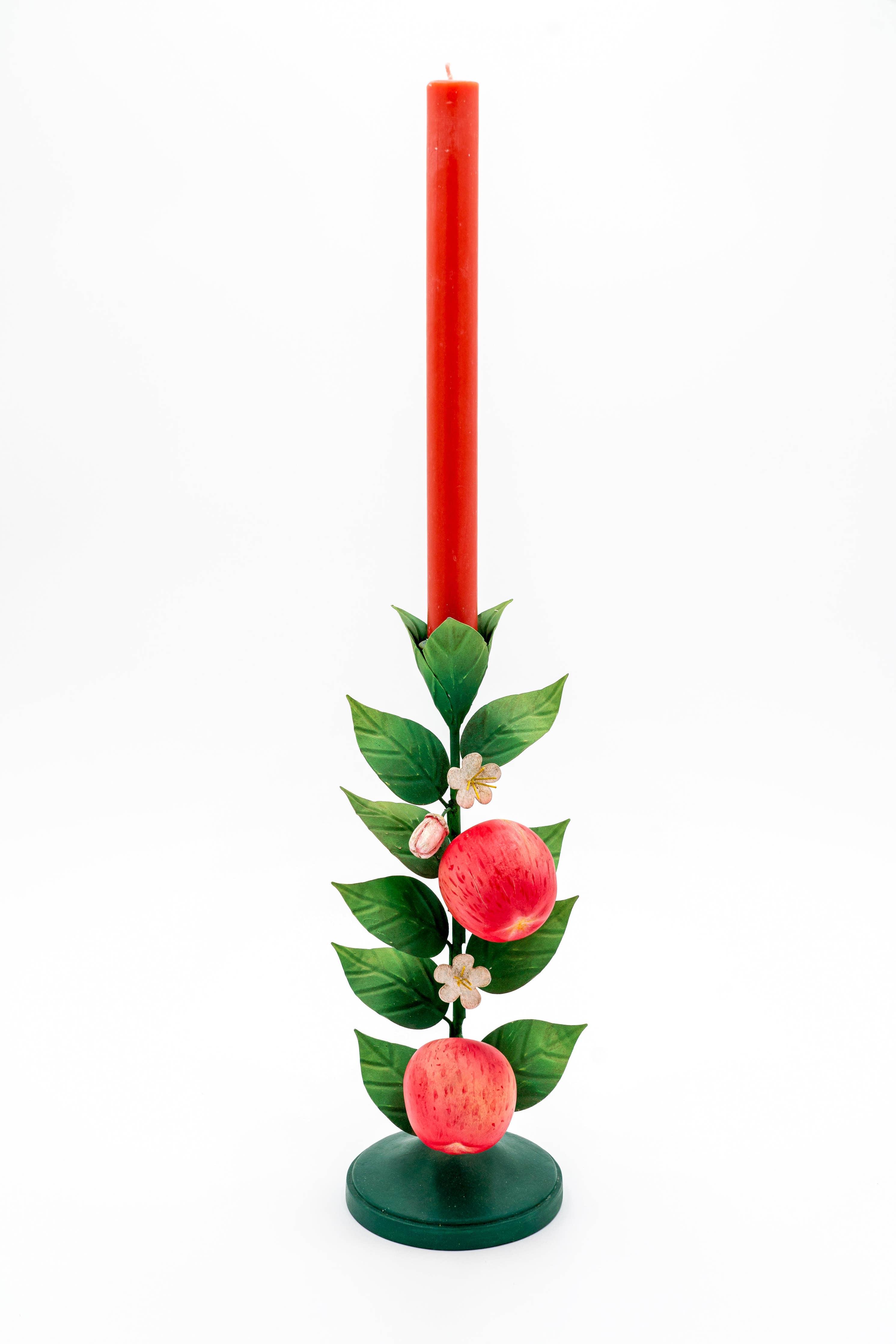 Handcrafted Leafy Apple Candle Holder