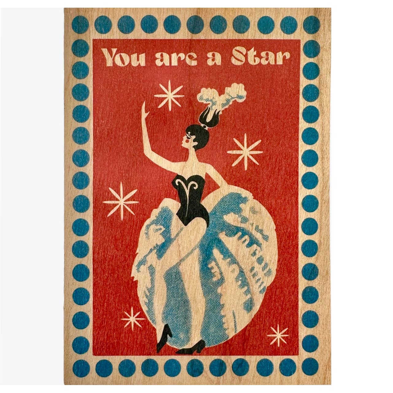 Wood Folding Card- Star Birthday Dancer