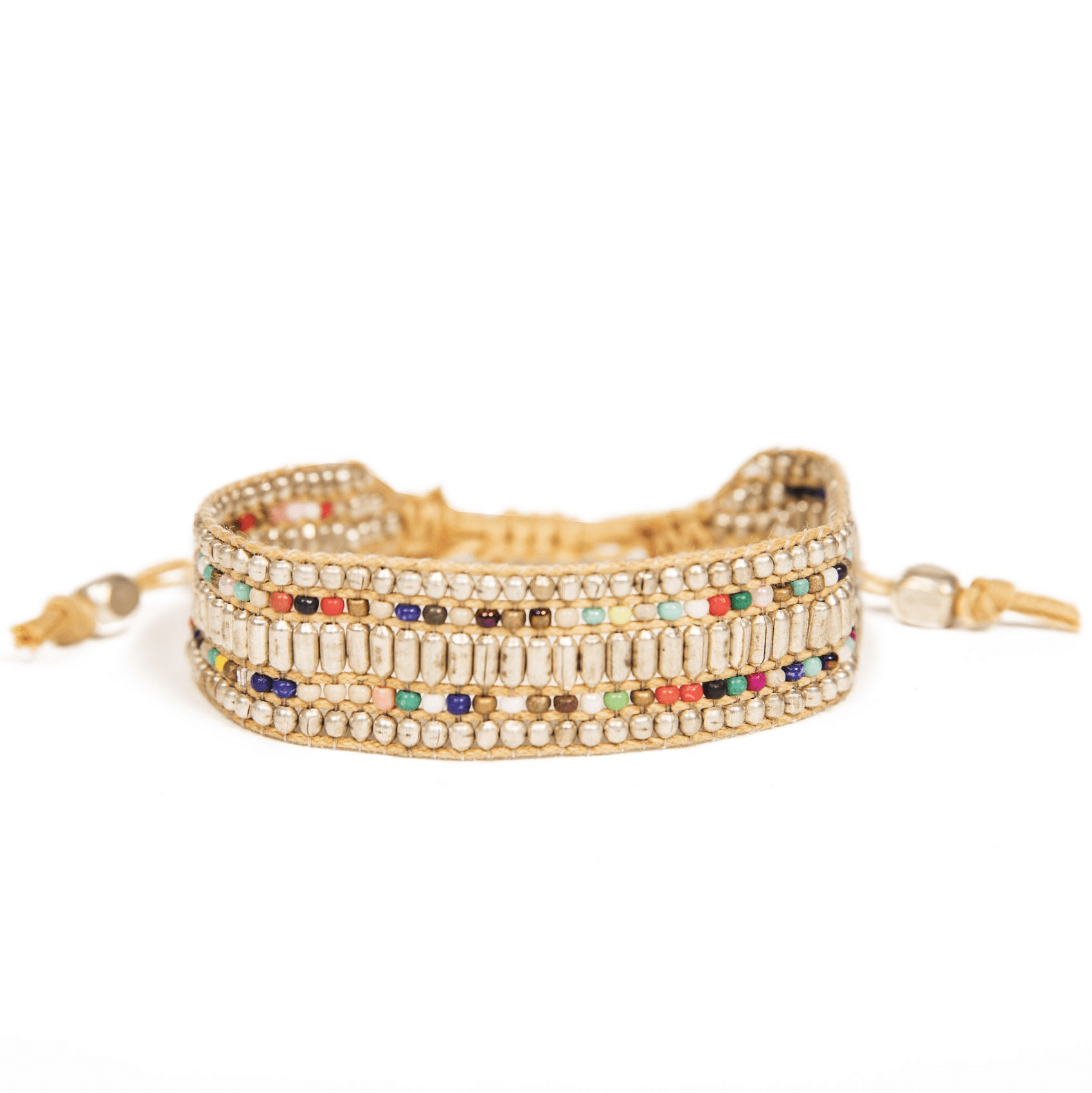 Fair-trade Darjeeling Beaded Bracelet | Silver