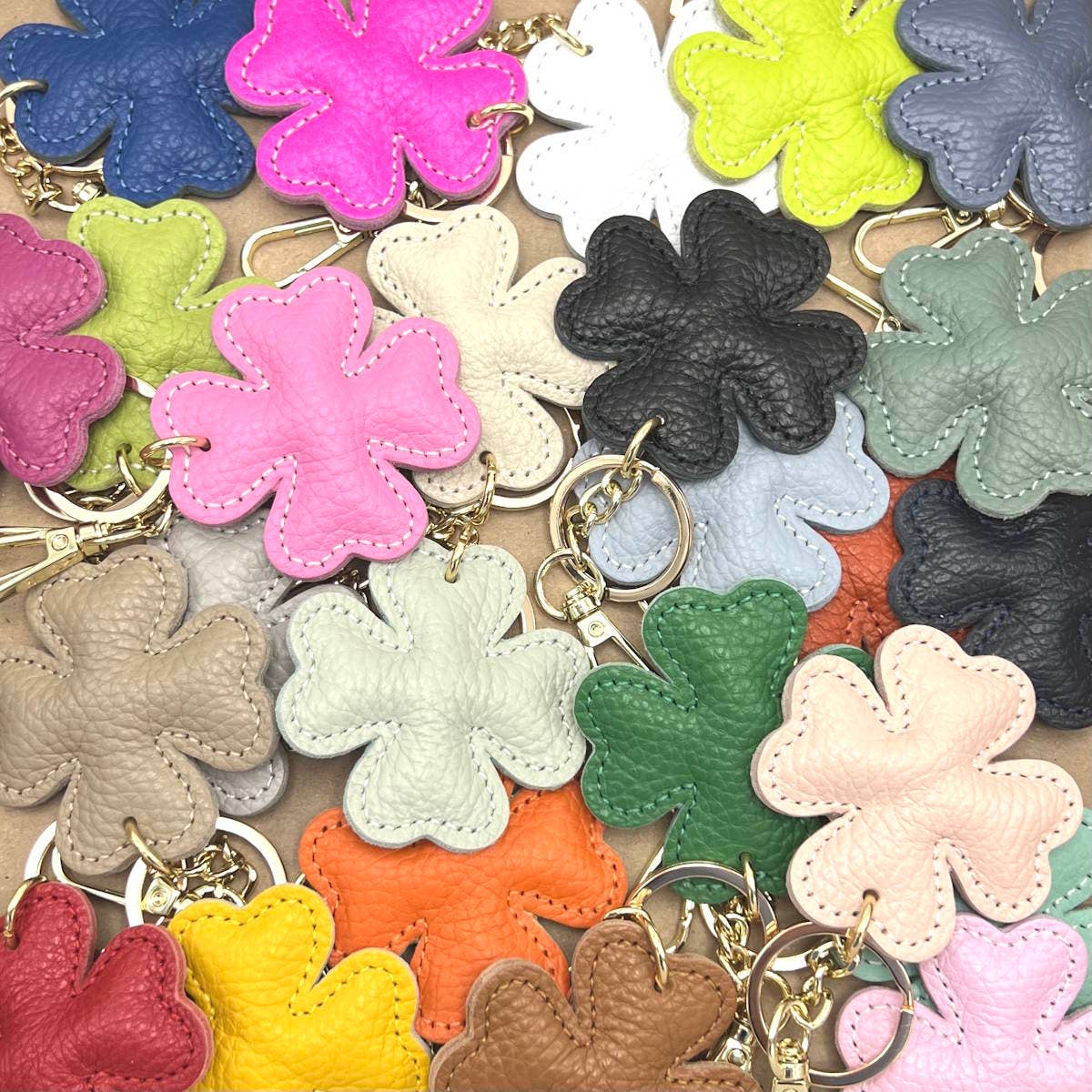 Genuine leather key chain, Lucky leaf, art. PO04