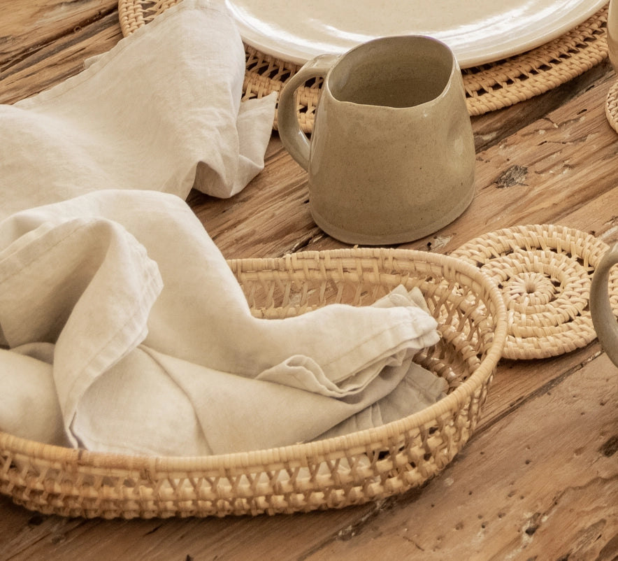 Oval Rattan Basket Set