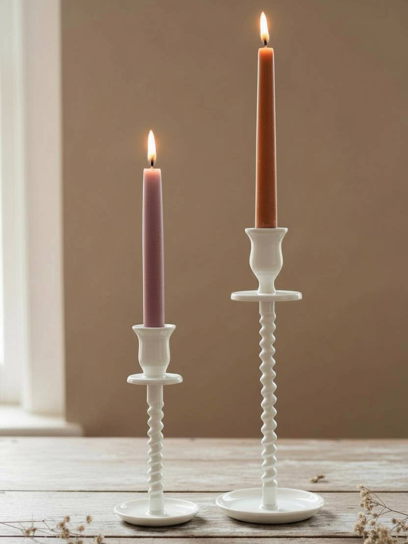 Corkscrew Taper Holder Off-White Large