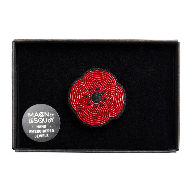 Poppy Embroidered Pin