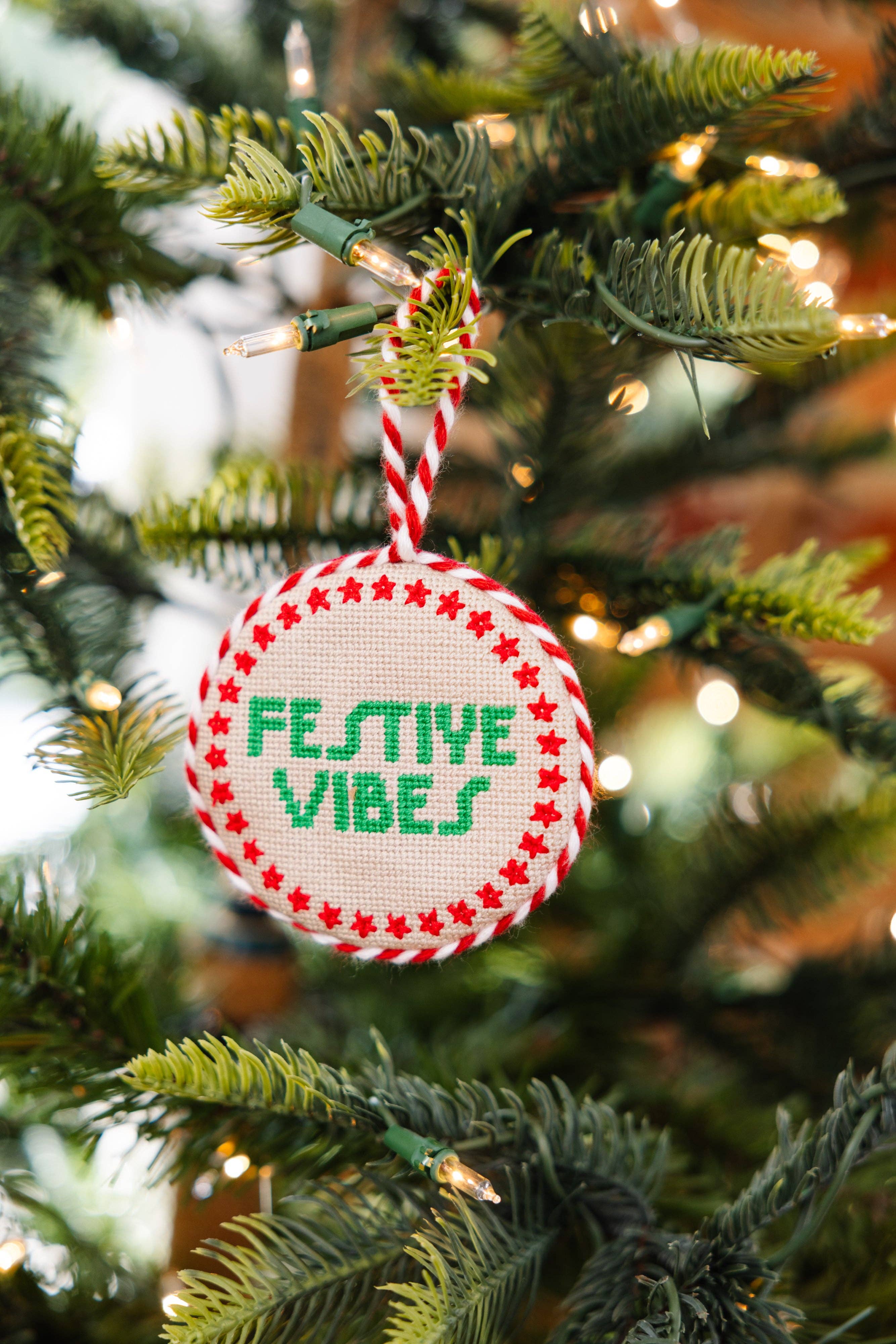 Needlepoint Ornament - Festive Vibes
