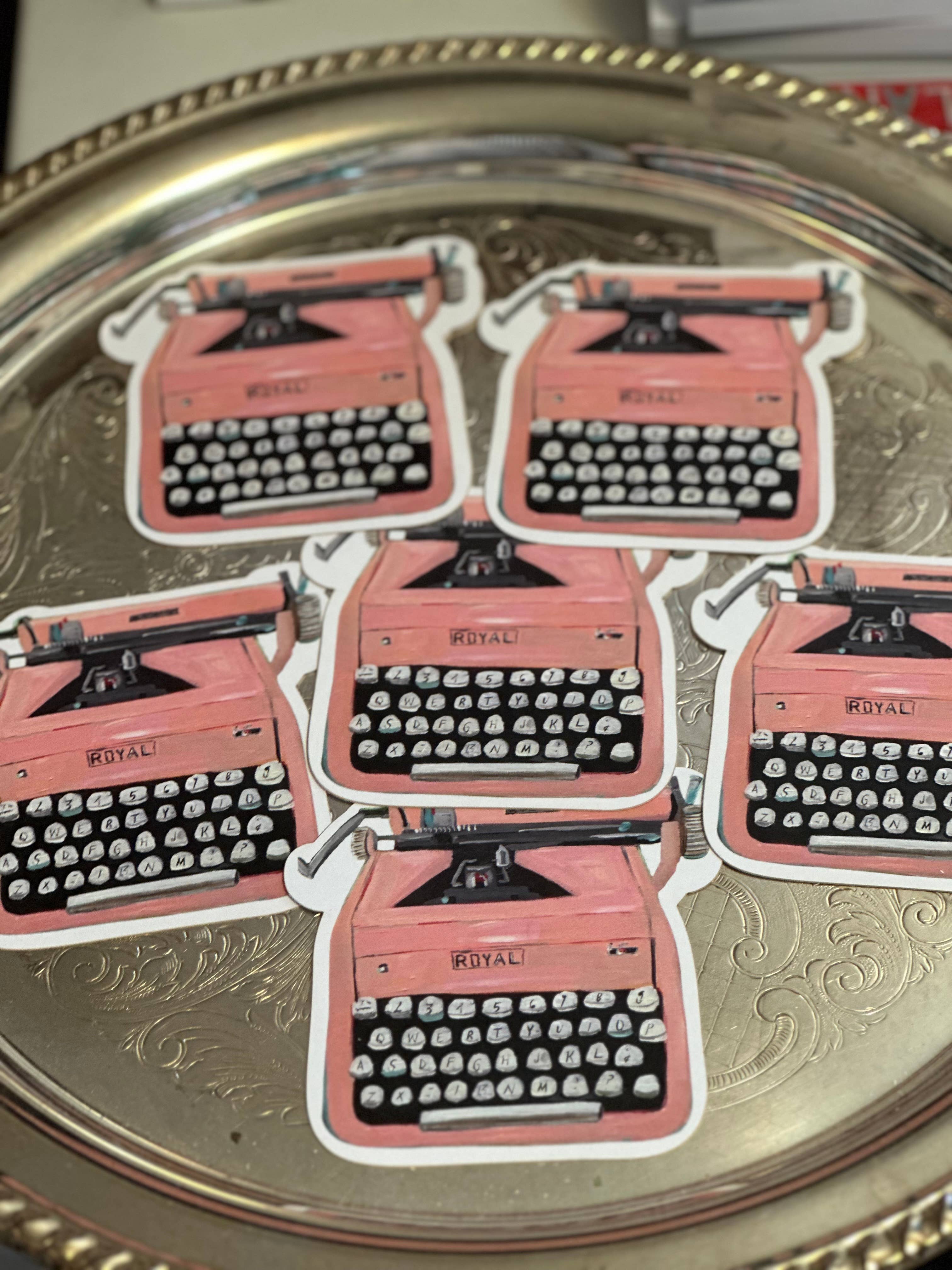 Vintage Typewriter Die Cut Card