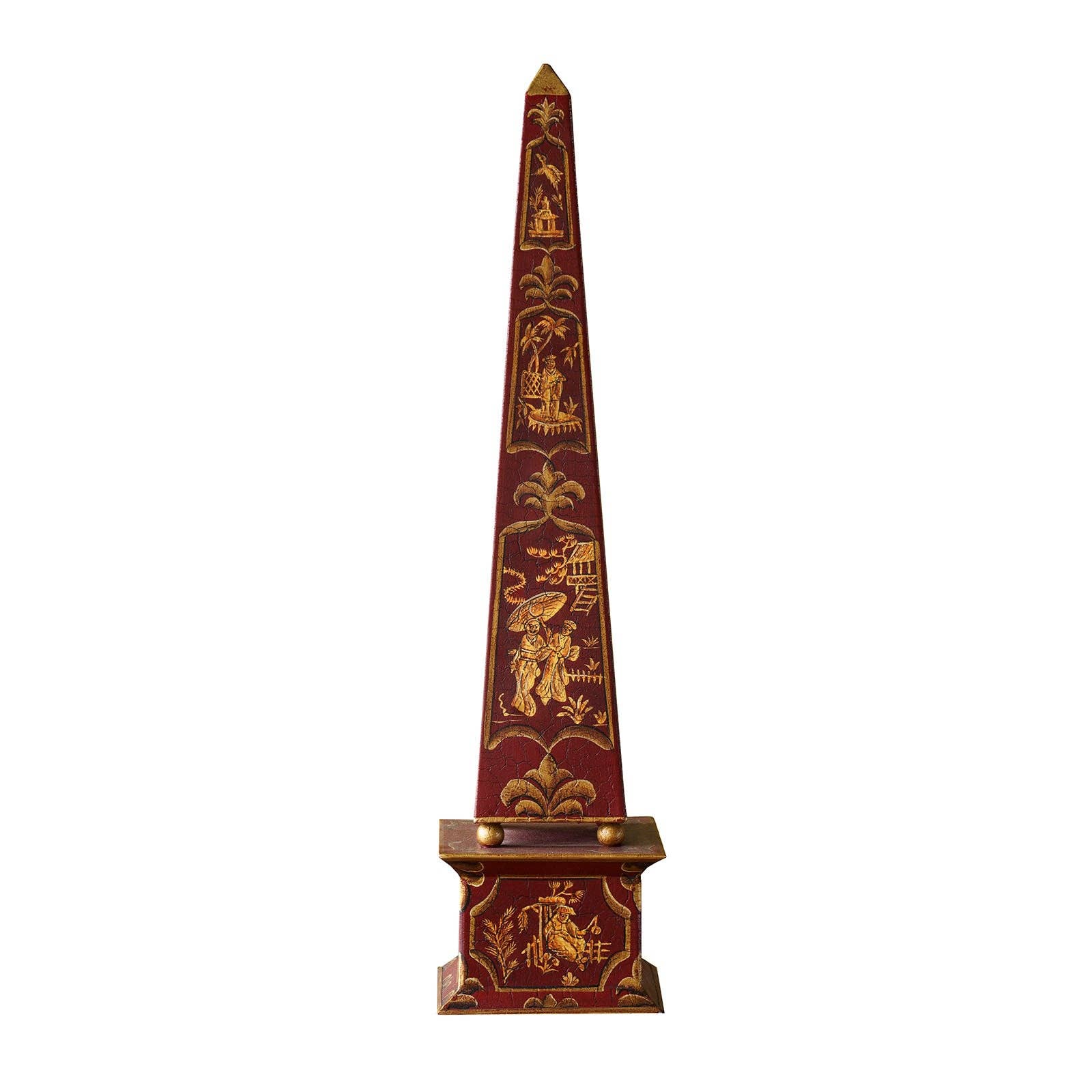 Hand Painted Chinoiserie Obelisk