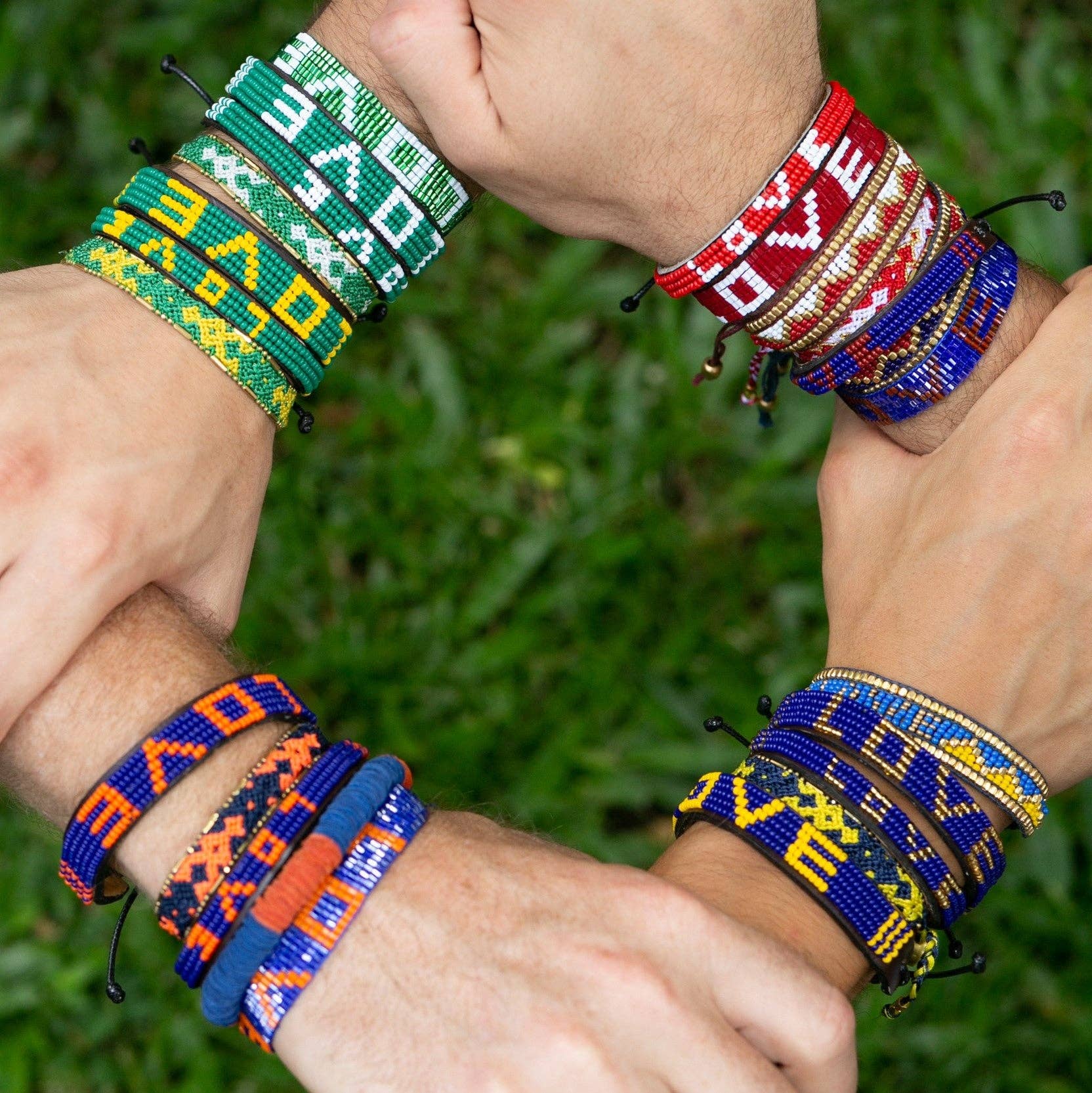 Fair-trade Skinny Love Bracelet | Navy + Crimson