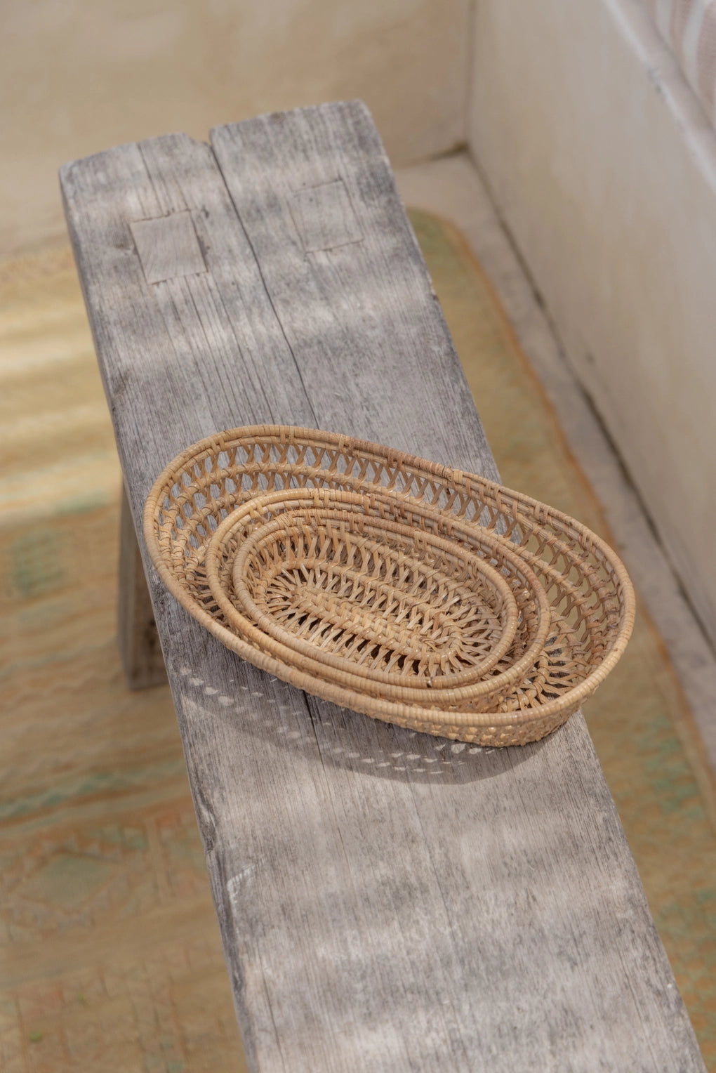 Oval Rattan Basket Set