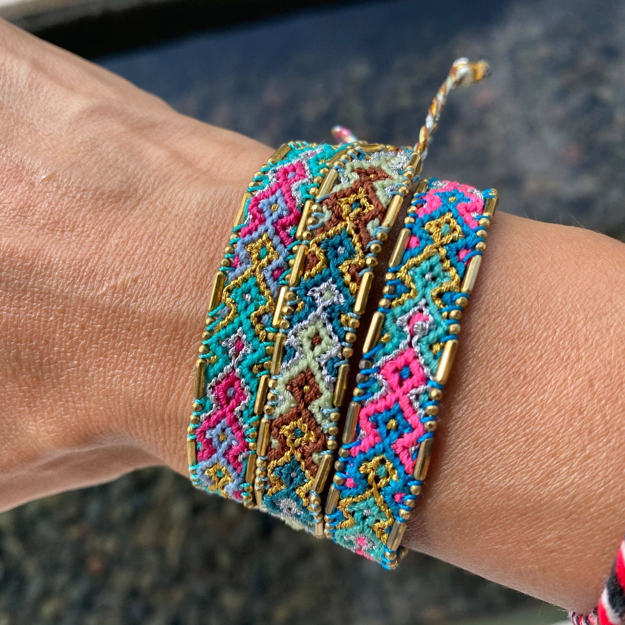 Fair-trade Bali Metallic Friendship Bracelet | Aqua Mist