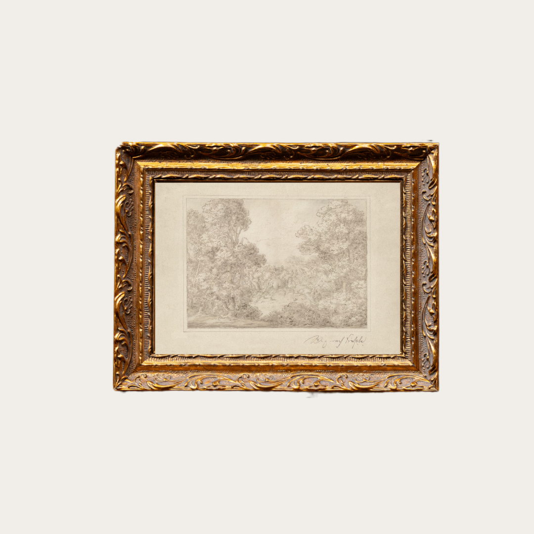Monteverde Sketch | French Brass Gold Mould Framed Art