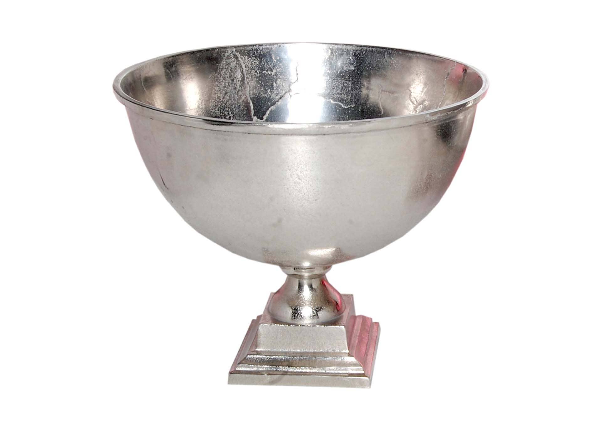 Raw Alum. Sq. Base Planter/Wine Cooler - RAW NICKEL