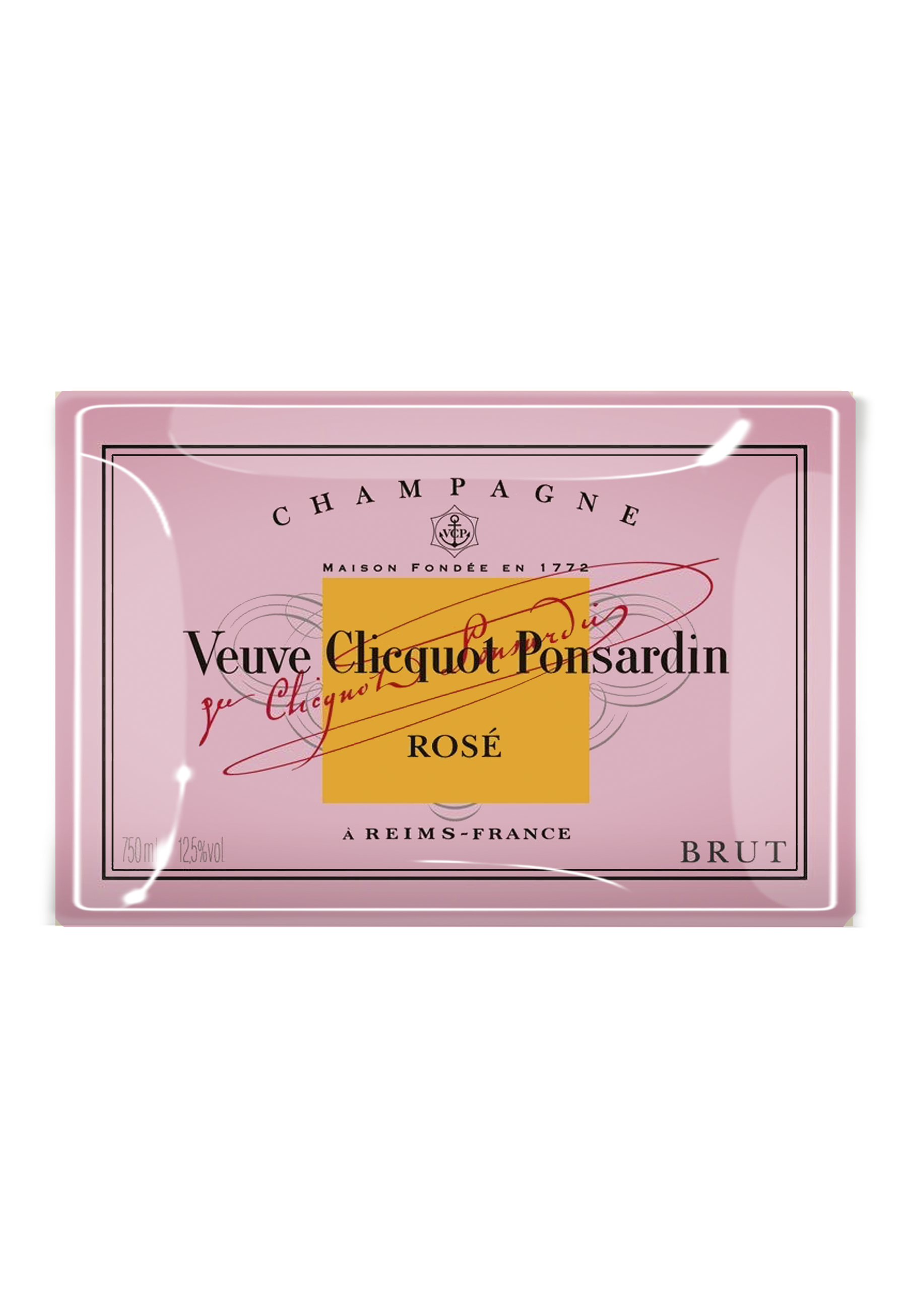 Veuve Clicquot Rose Decoupage Glass Tray