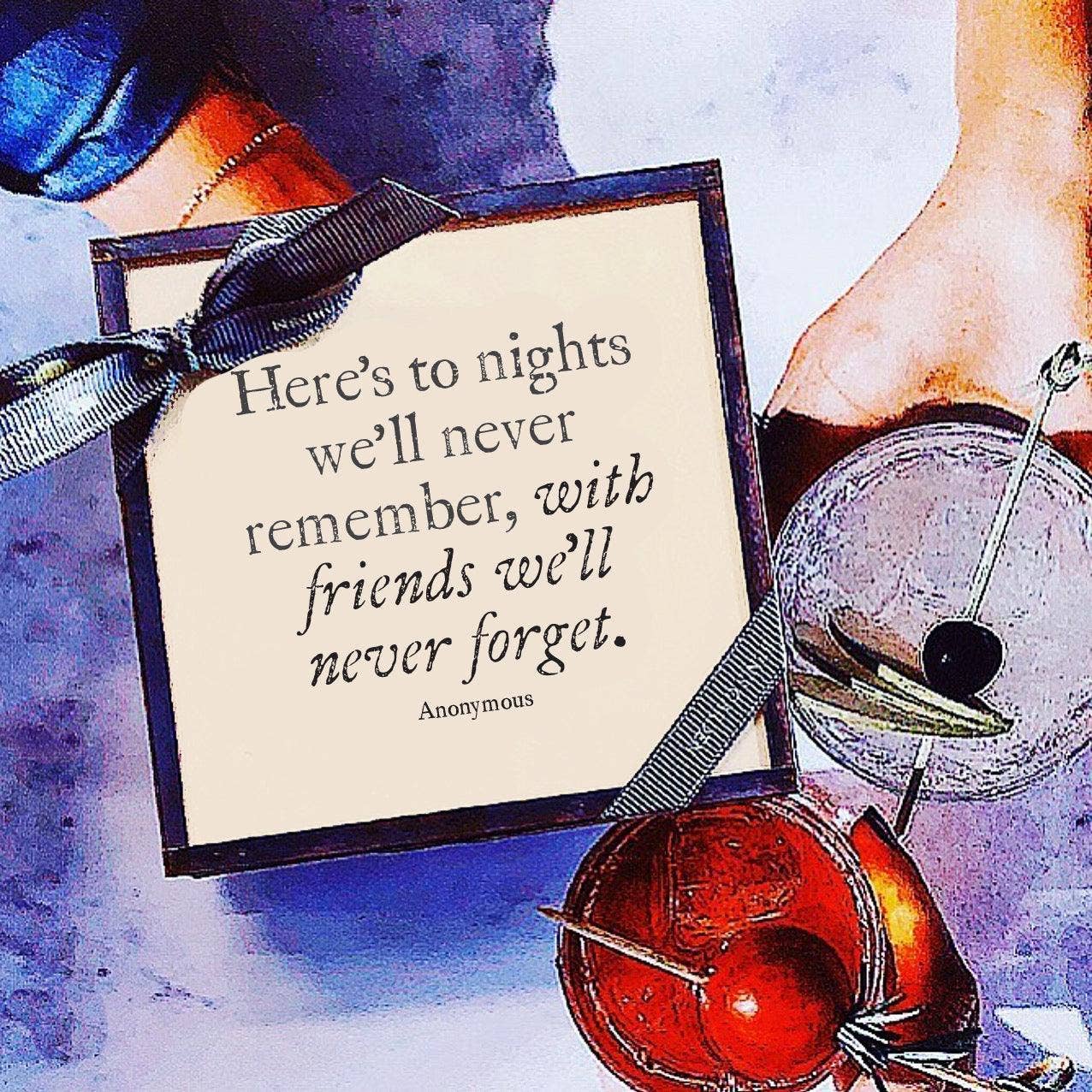 Here's to Nights Copper & Glass Coasters, Set of 4
