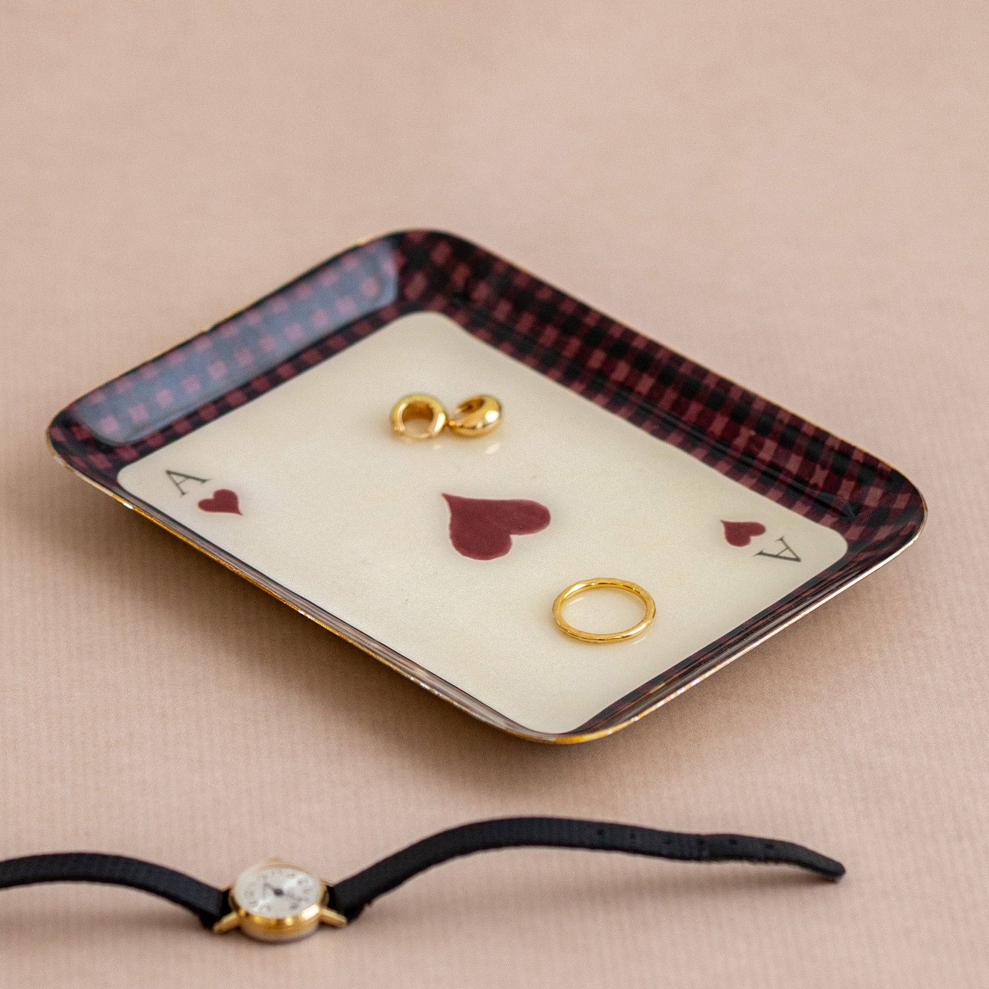 Rectangular Enamel Tray - Ace of Hearts