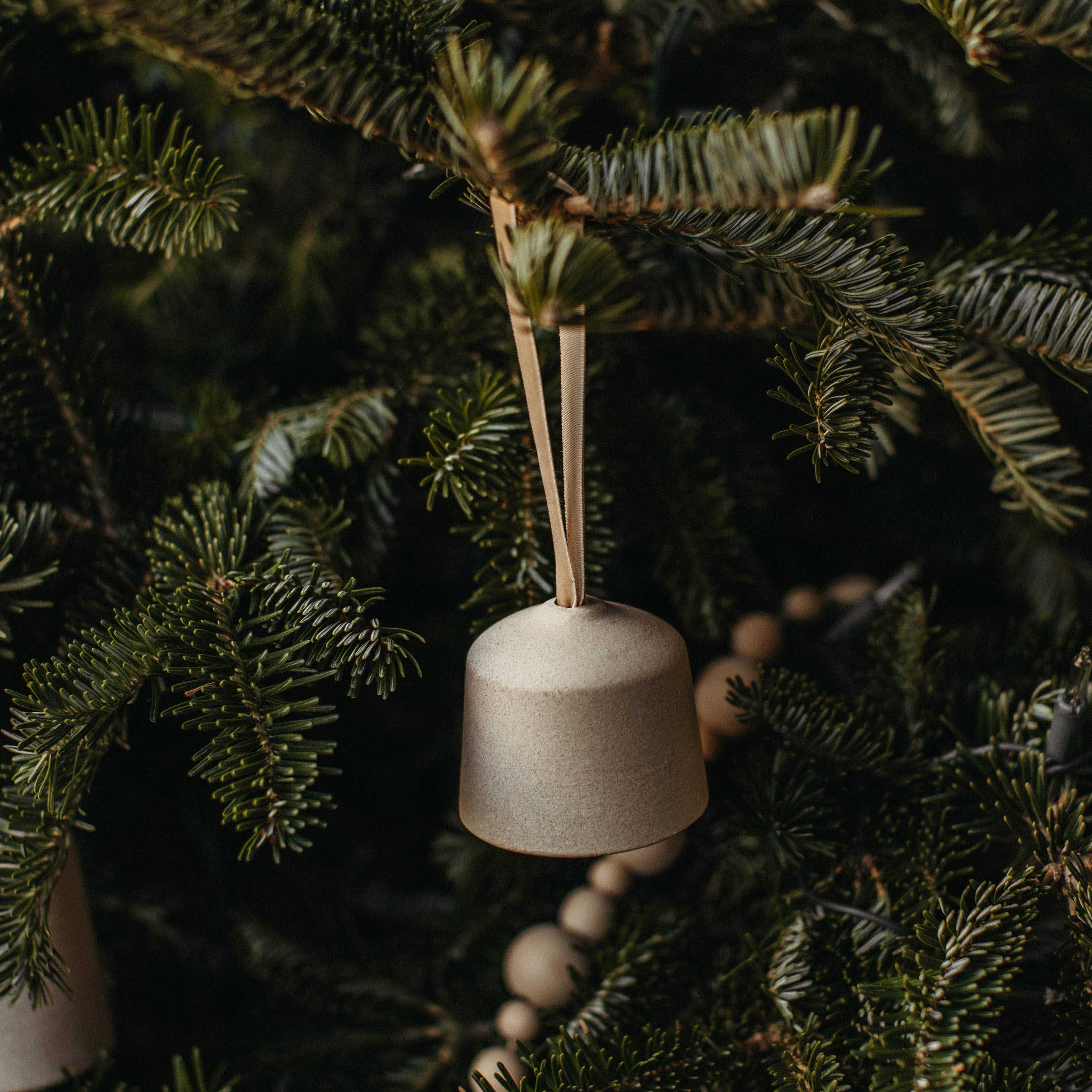 Handmade Raw Stoneware Bell Ornament No. 2