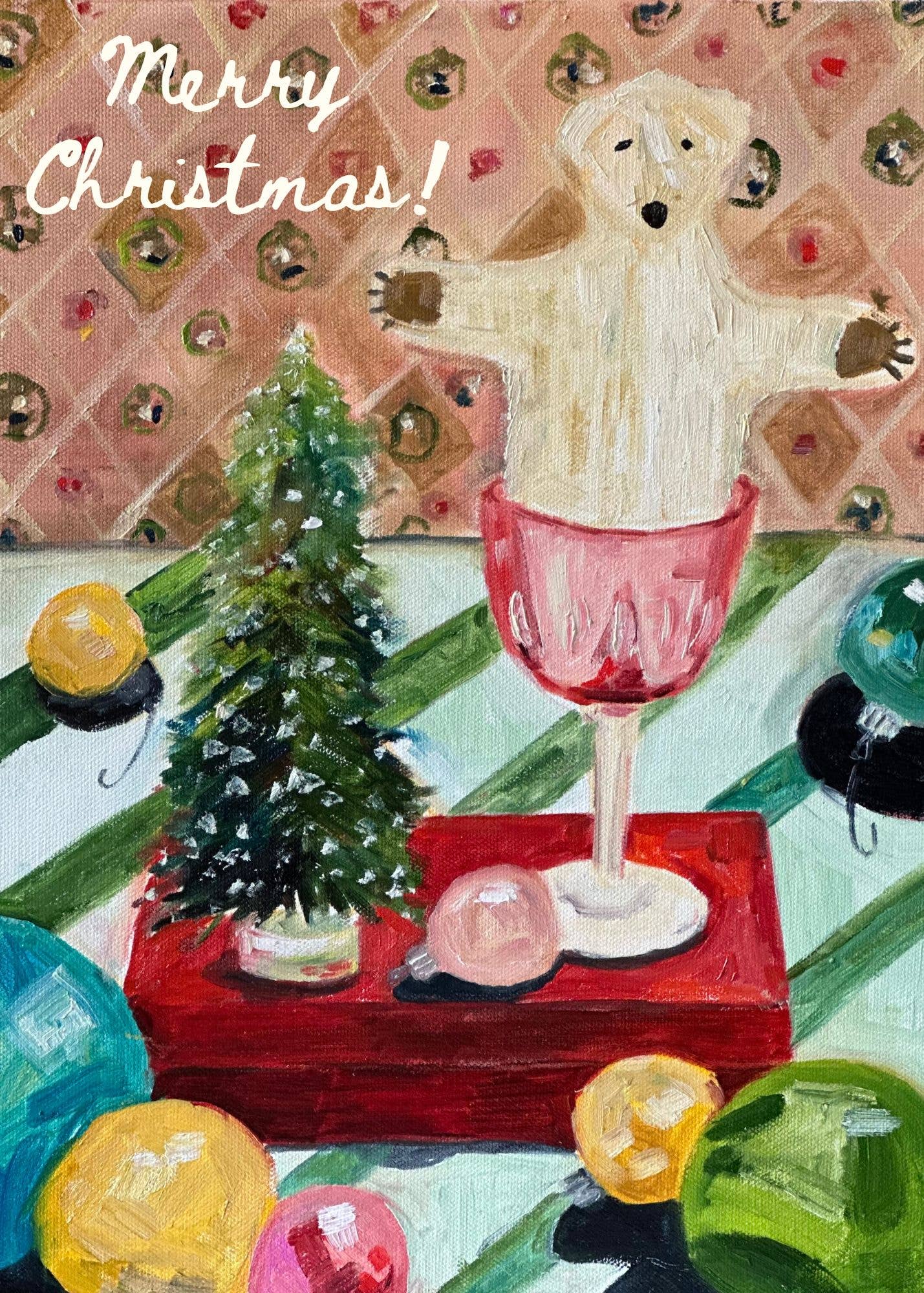 Merry Christmas Bear Holiday Greeting Card