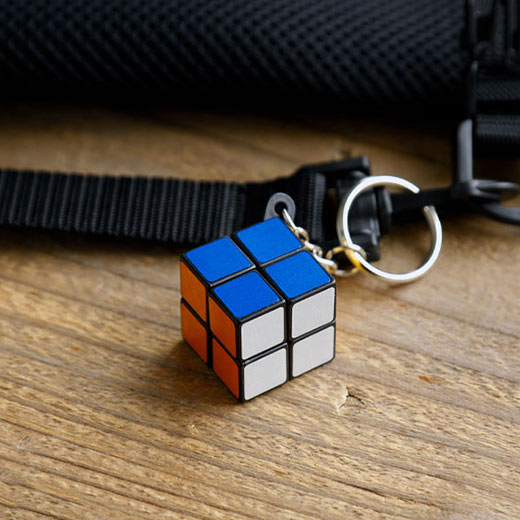 Reflector Colored Cube Keychain