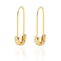 Pair of safety pin hoops laid flat