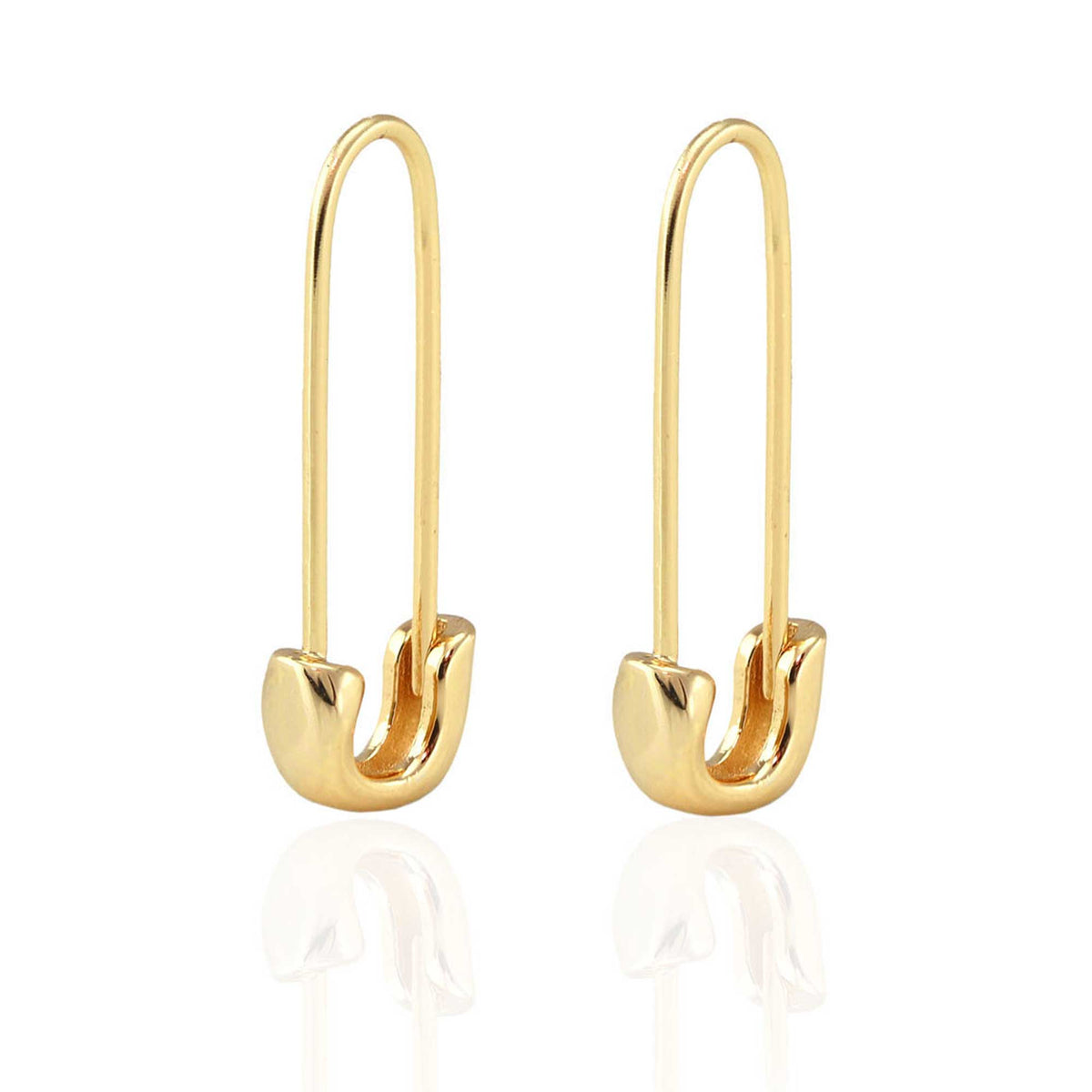 Pair of safety pin hoops laid flat